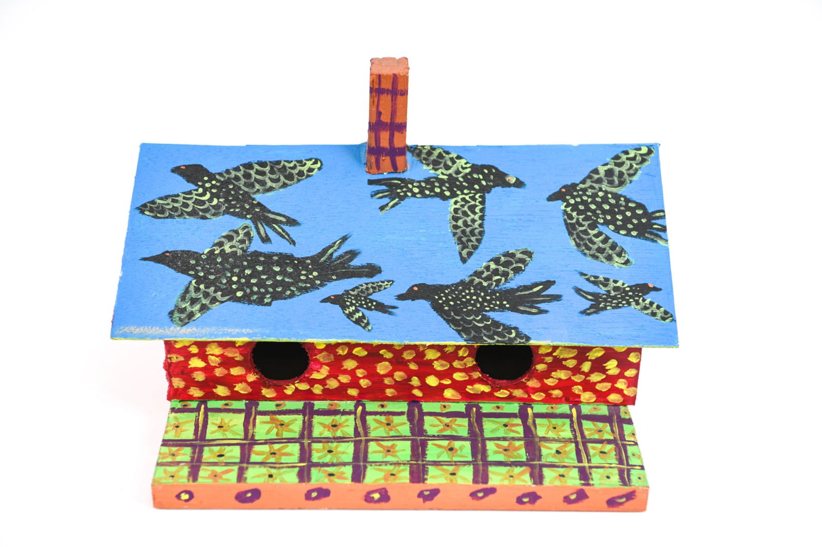 FOLK ART PAINTED BIRD HOUSE (1 of 14)