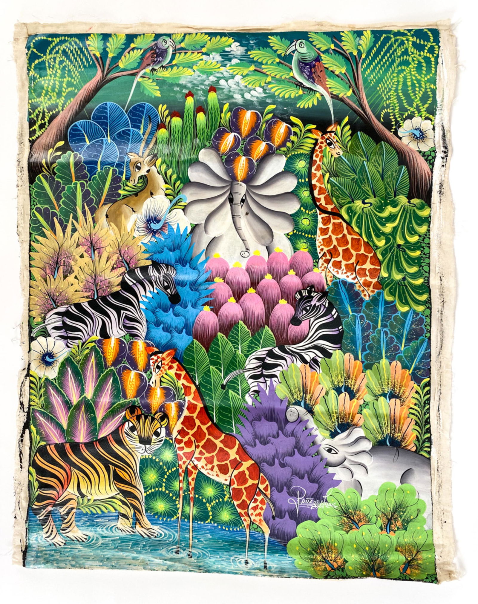 MODERN HAITIAN O/C JUNGLE ANIMALS (1 of 10)