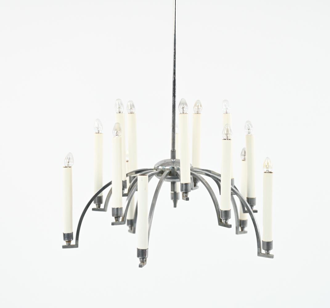 MID-CENTURY CHROME SPIDER ARM CHANDELIER (1 of 11)