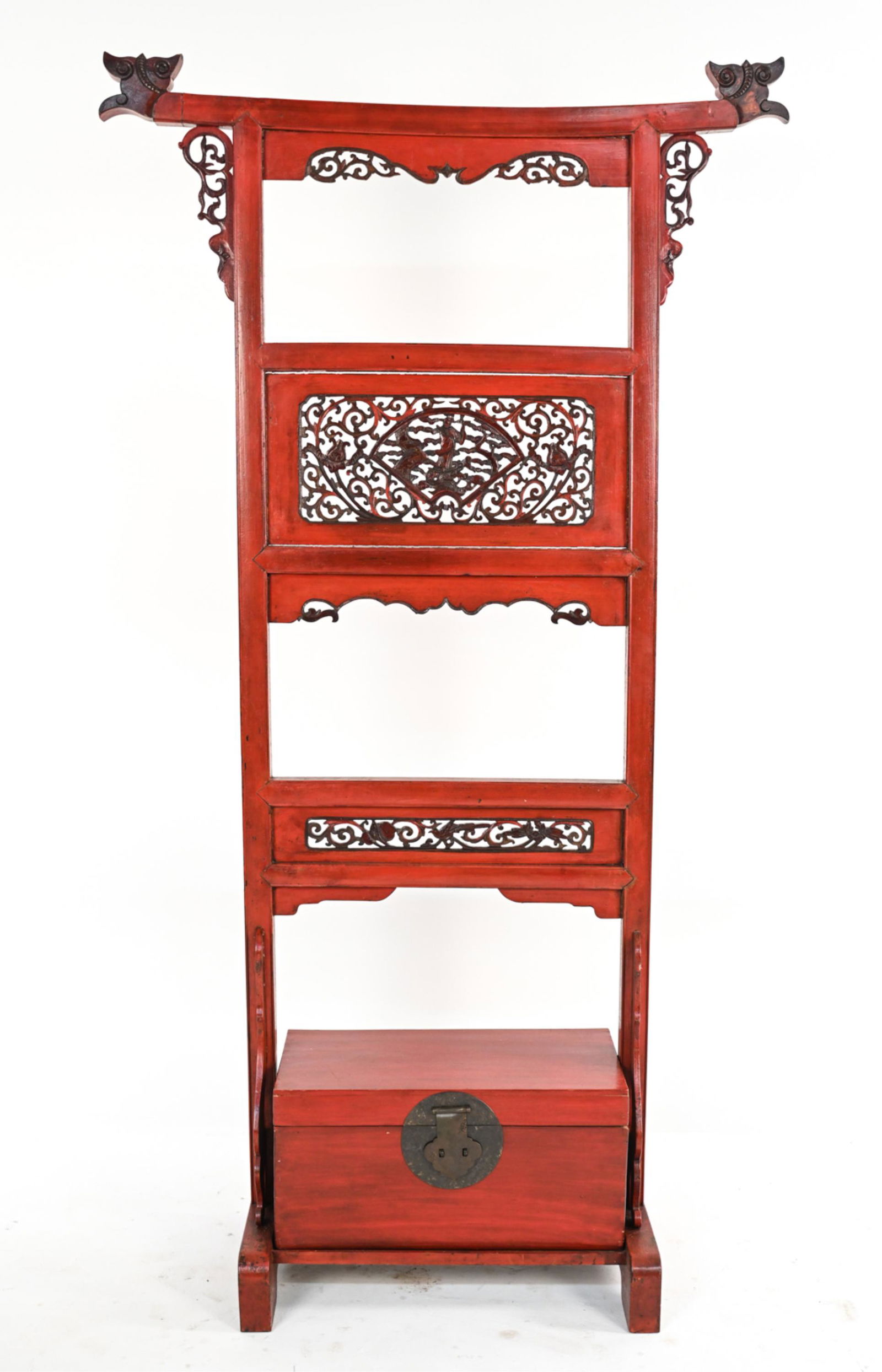 EARLY 20TH C. CHINESE PAINTED HALL STAND W/ CHEST (1 of 12)