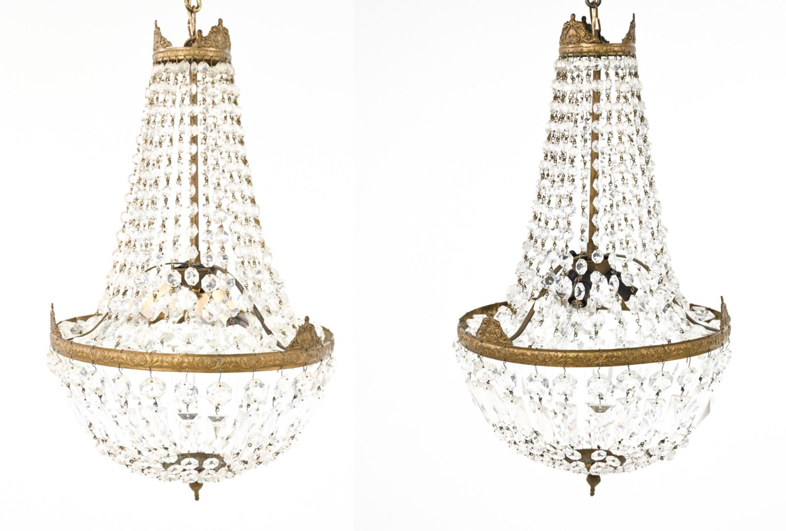 PAIR OF FRENCH EMPIRE REVIVAL CRYSTAL CHANDELIERS (1 of 20)