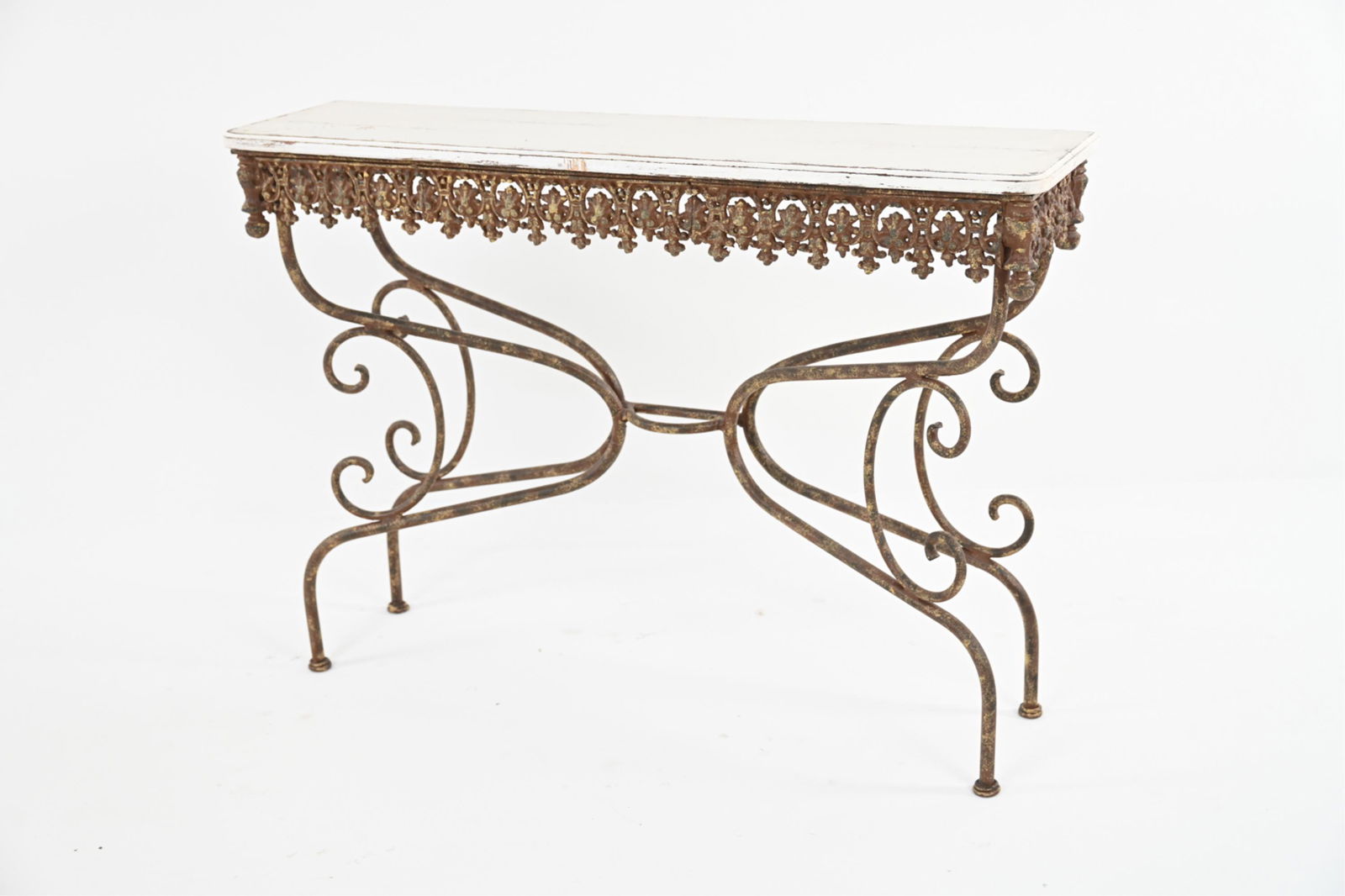 RUSTIC WROUGHT IRON & WOOD CONSOLE TABLE (1 of 14)