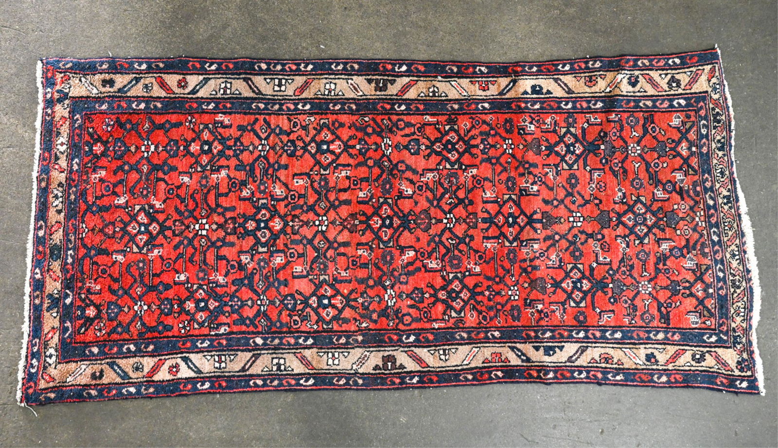 SEMI-ANTIQUE HOSSAINABAD HAMADAN RUNNER RUG (1 of 9)