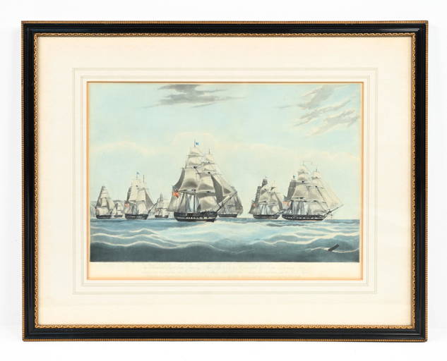 1832 W.j. Huggins Hand Colored Engraving Proof