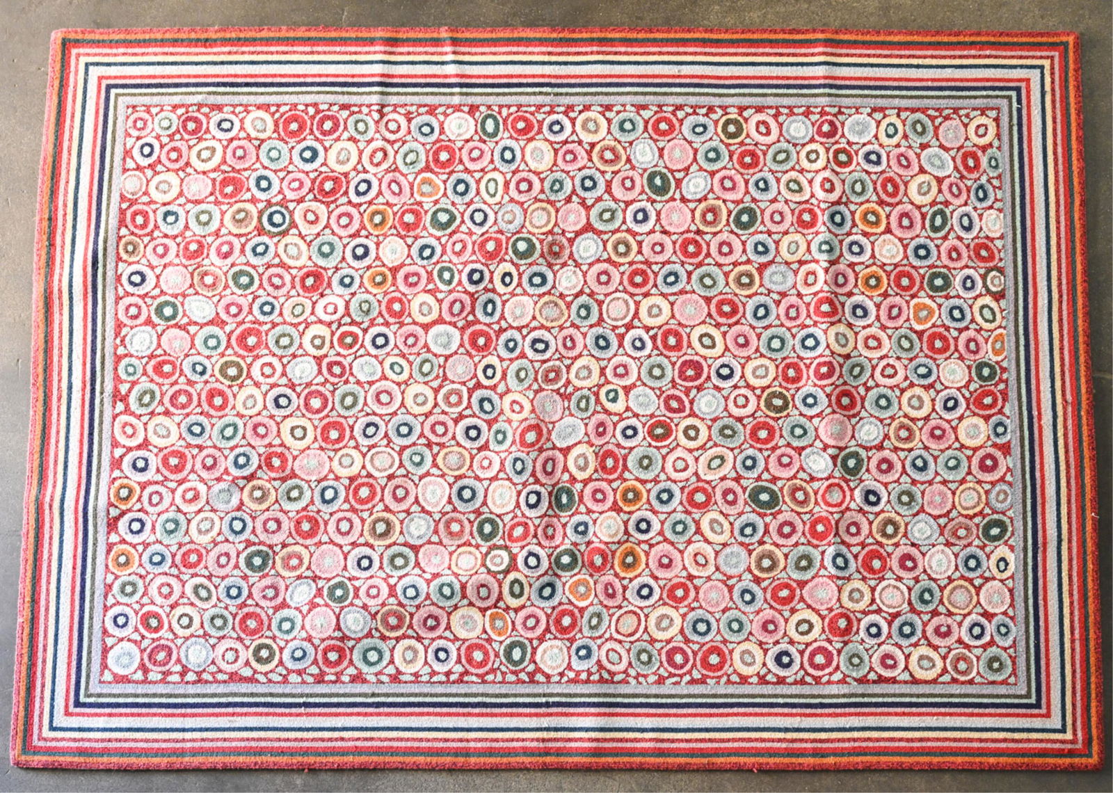 LL BEAN HOME "COINS" HAND-HOOKED ROOM-SIZE RUG (1 of 13)