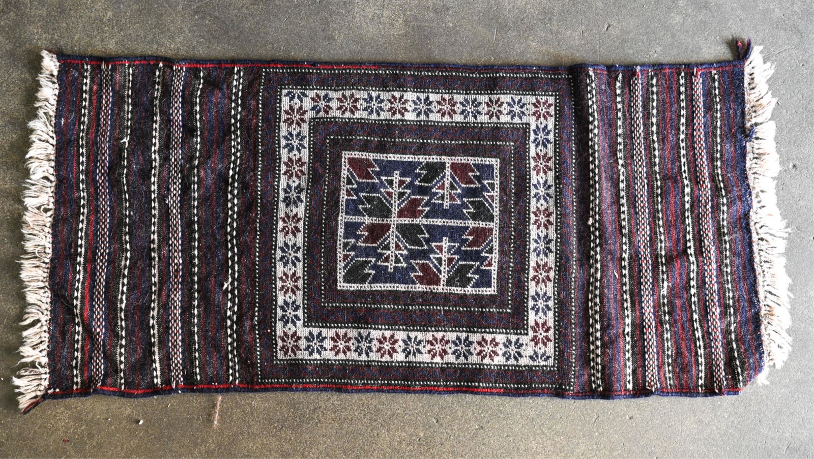 PETITE AFGHAN TRIBAL HAND-KNOTTED RUNNER RUG (1 of 8)