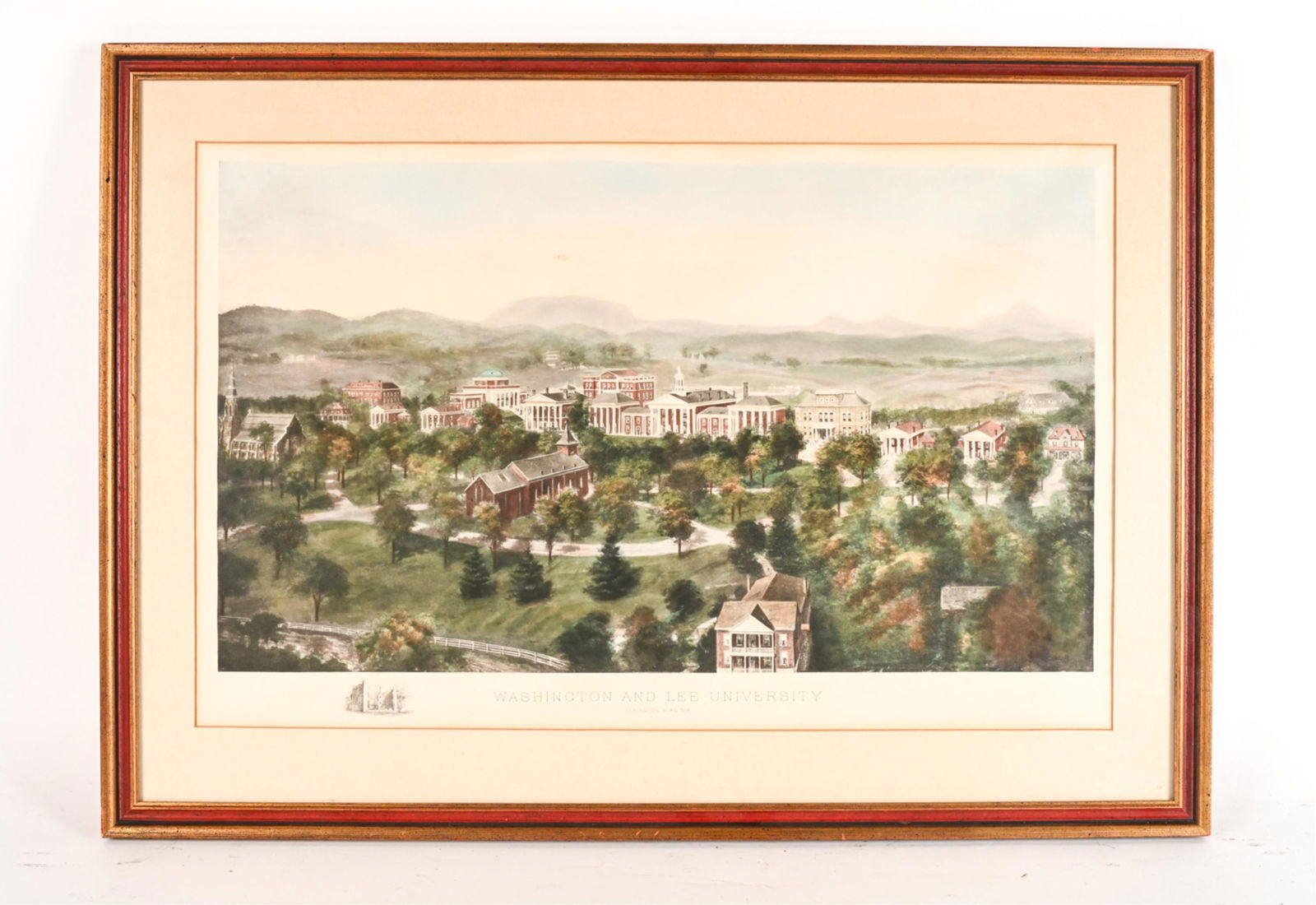 WASHINGTON AND LEE UNIVERSITY HAND-COLORED PRINT (1 of 10)