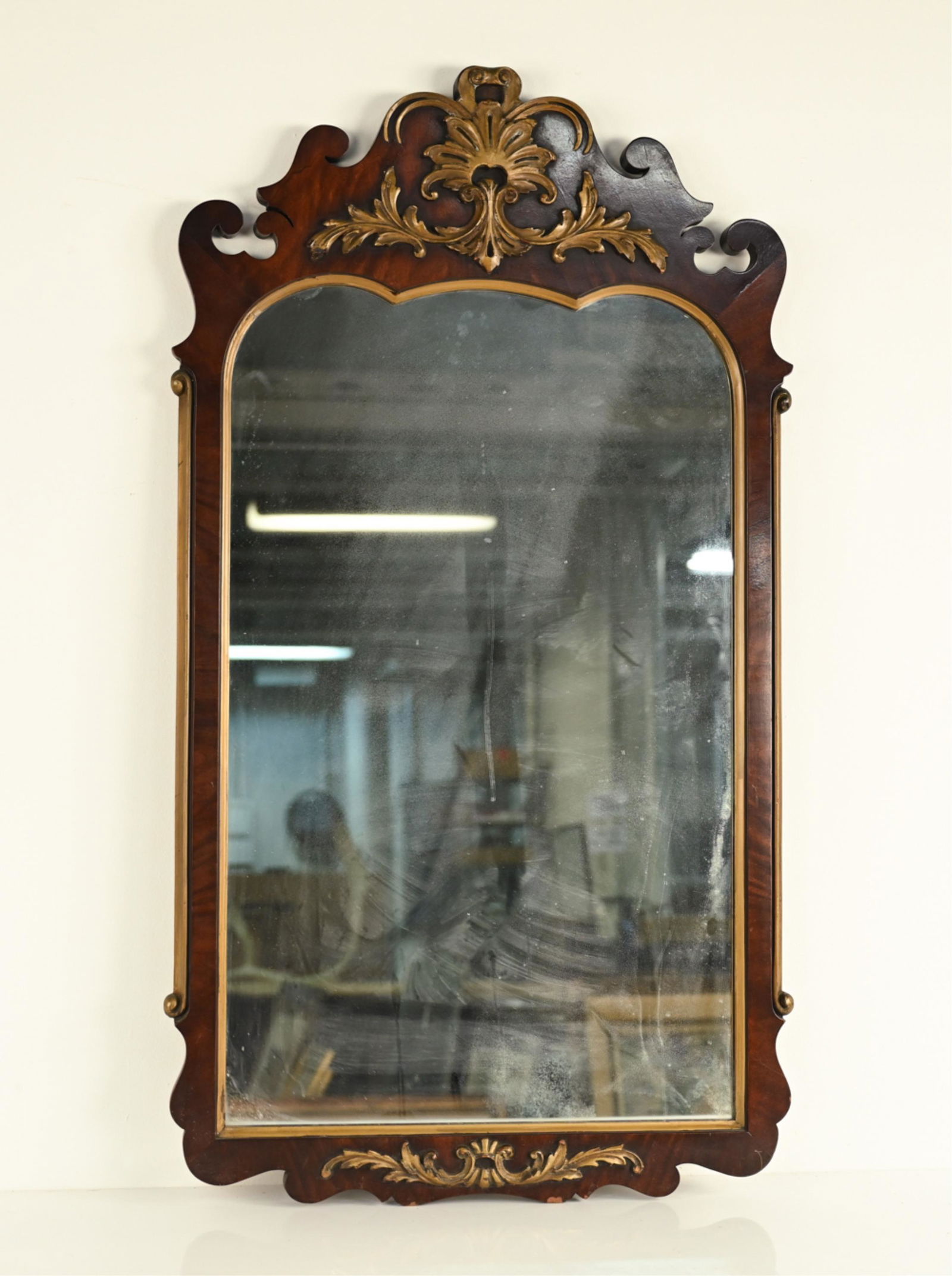20TH C. PARCEL-GILT MAHOGANY WALL MIRROR (1 of 9)
