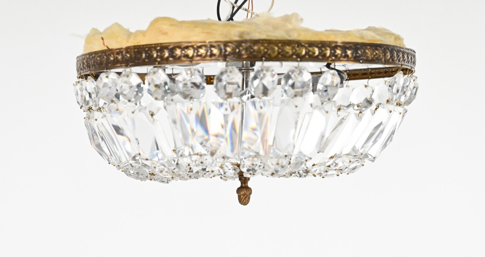 FRENCH CRYSTAL MIRRORED FLUSH-MOUNT LIGHT FIXTURE (1 of 8)
