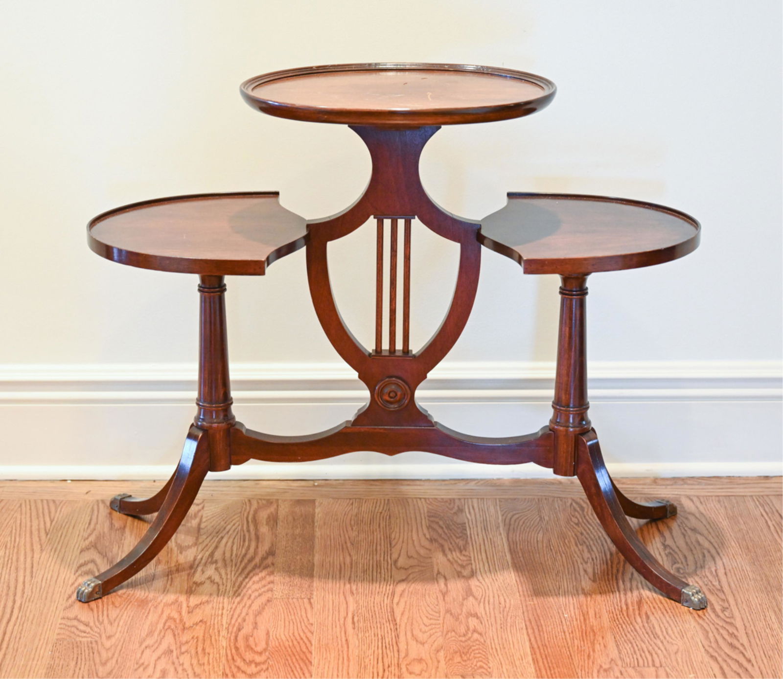 VINTAGE REGENCY-STYLE TRIPLE-TIER SIDE TABLE (1 of 8)