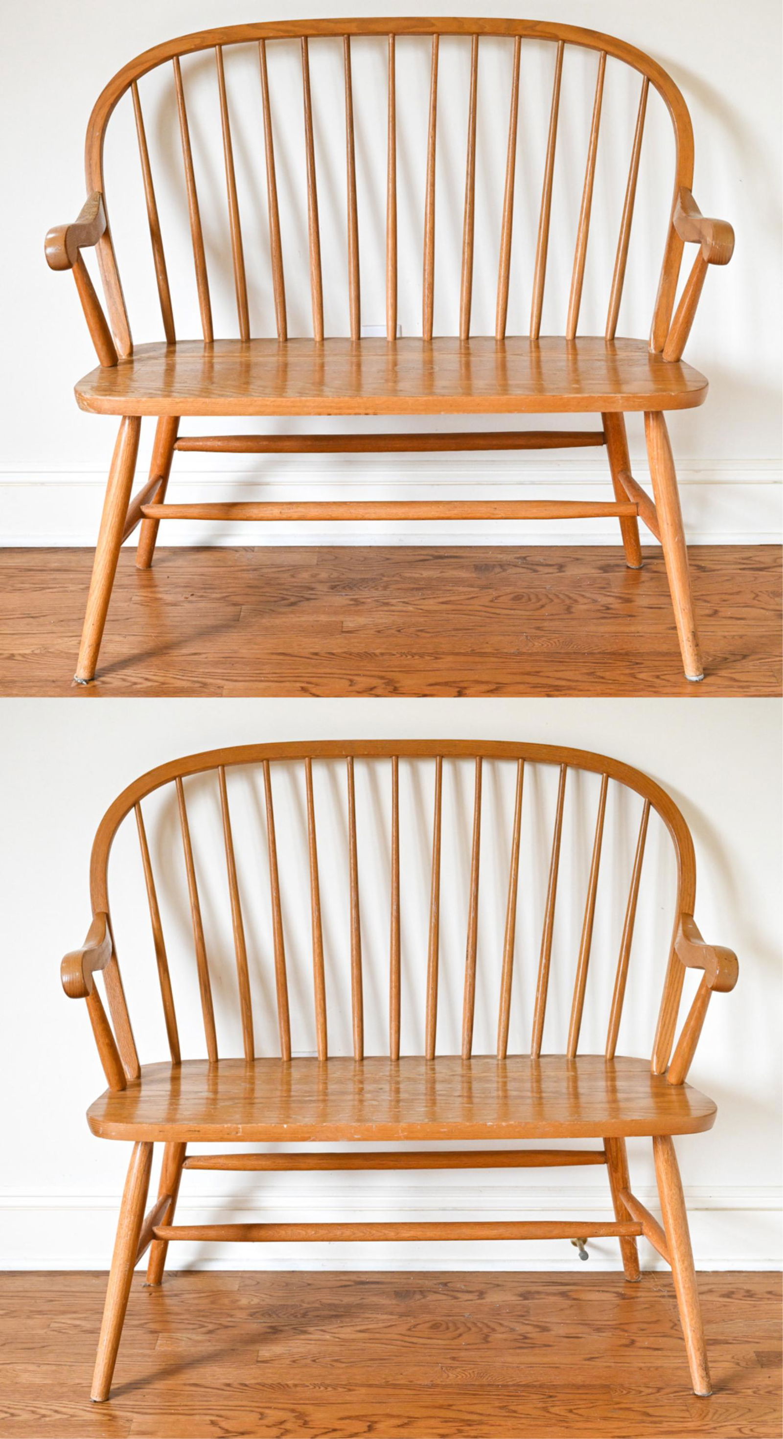 PAIR OF WINDSOR-STYLE SPINDLE BACK BENCHES (1 of 10)