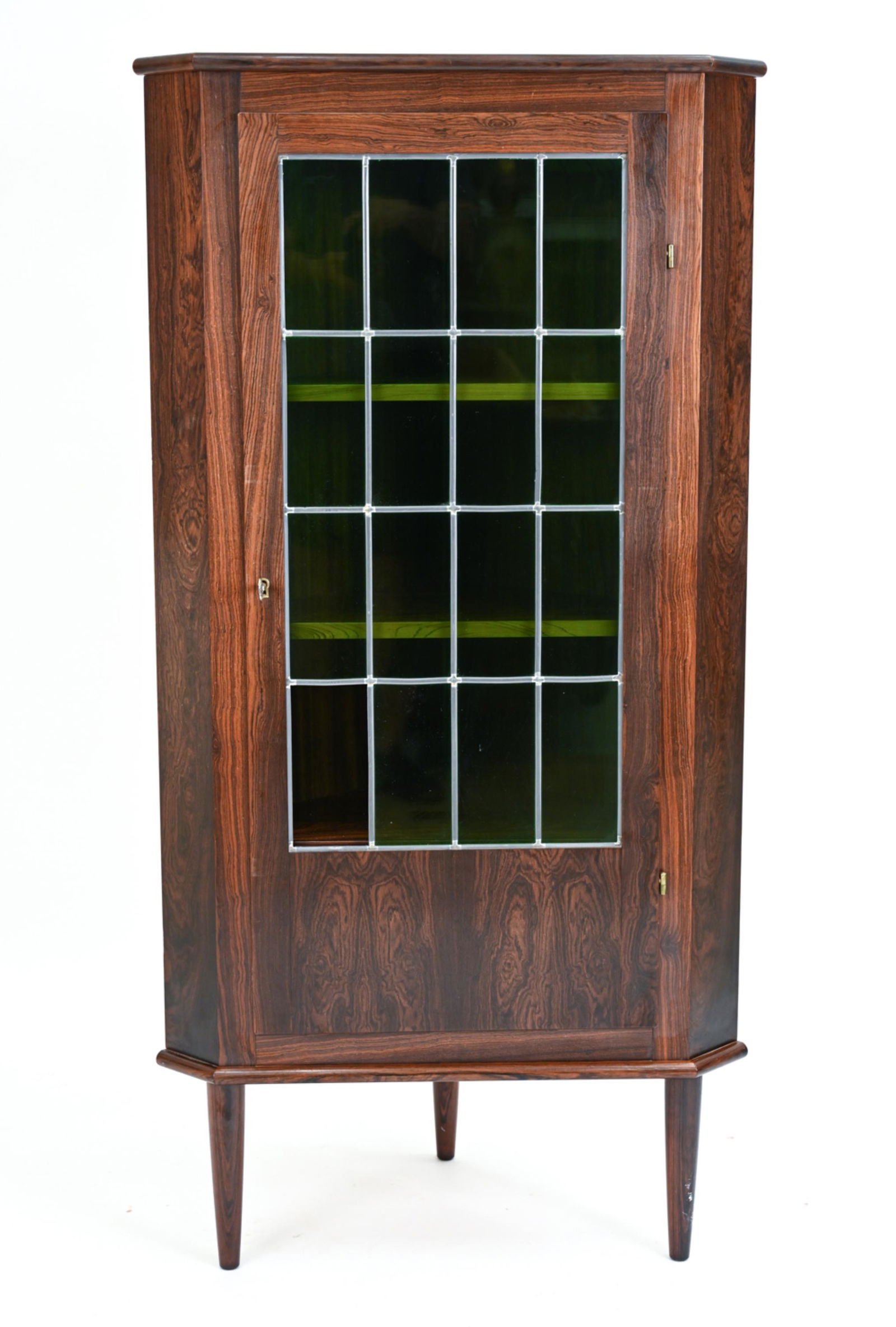 DANISH ROSEWOOD & GLASS CORNER CABINET (1 of 9)