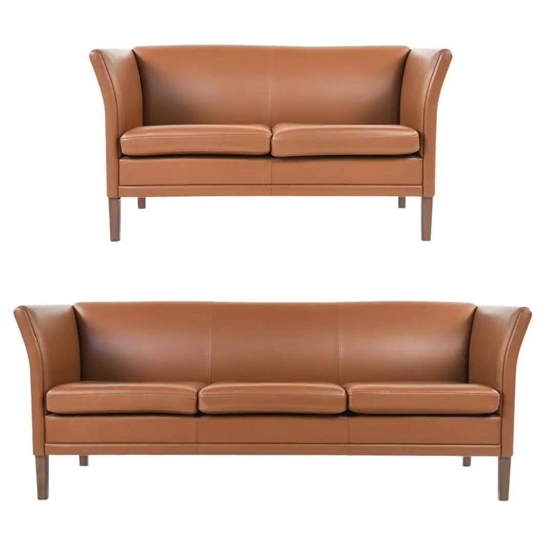 DANISH FRITS HENNINGSEN-STYLE LEATHER SOFA SUITE (1 of 19)