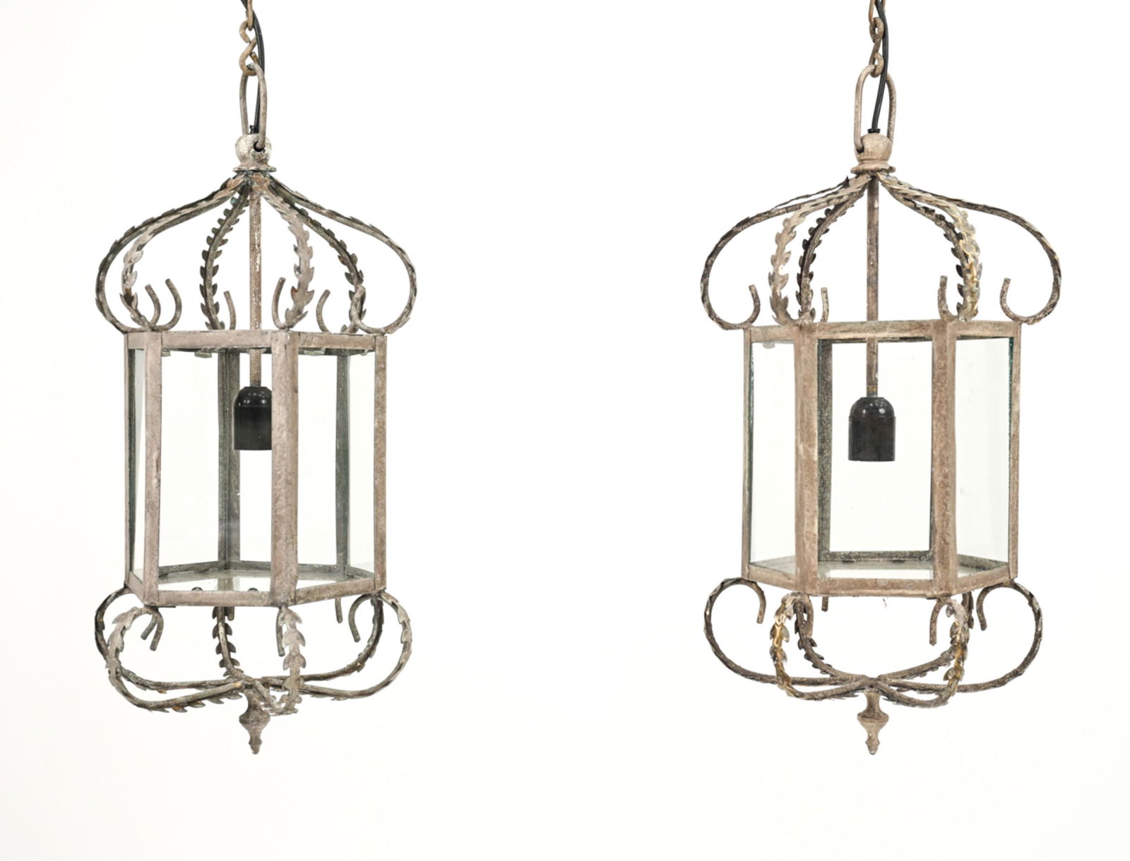 (2) ANTIQUE FRENCH HALL LANTERN PENDANT LIGHTS (1 of 13)