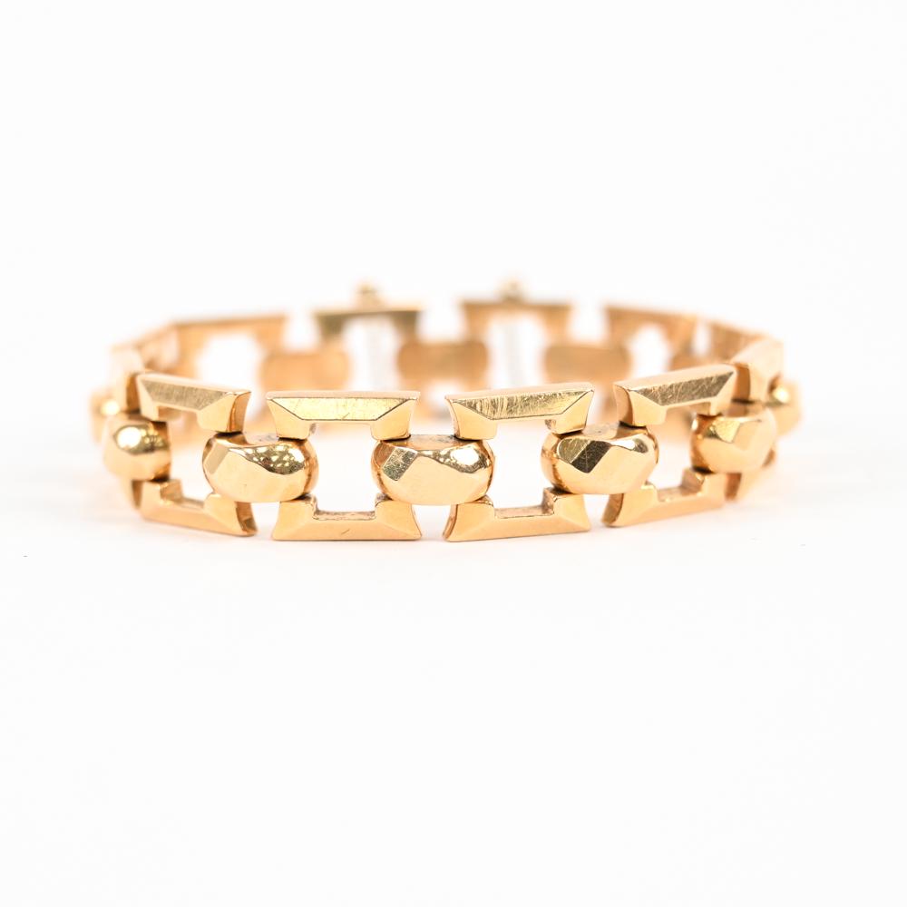 ITALIAN 18K YELLOW GOLD LINK BRACELET (1 of 7)