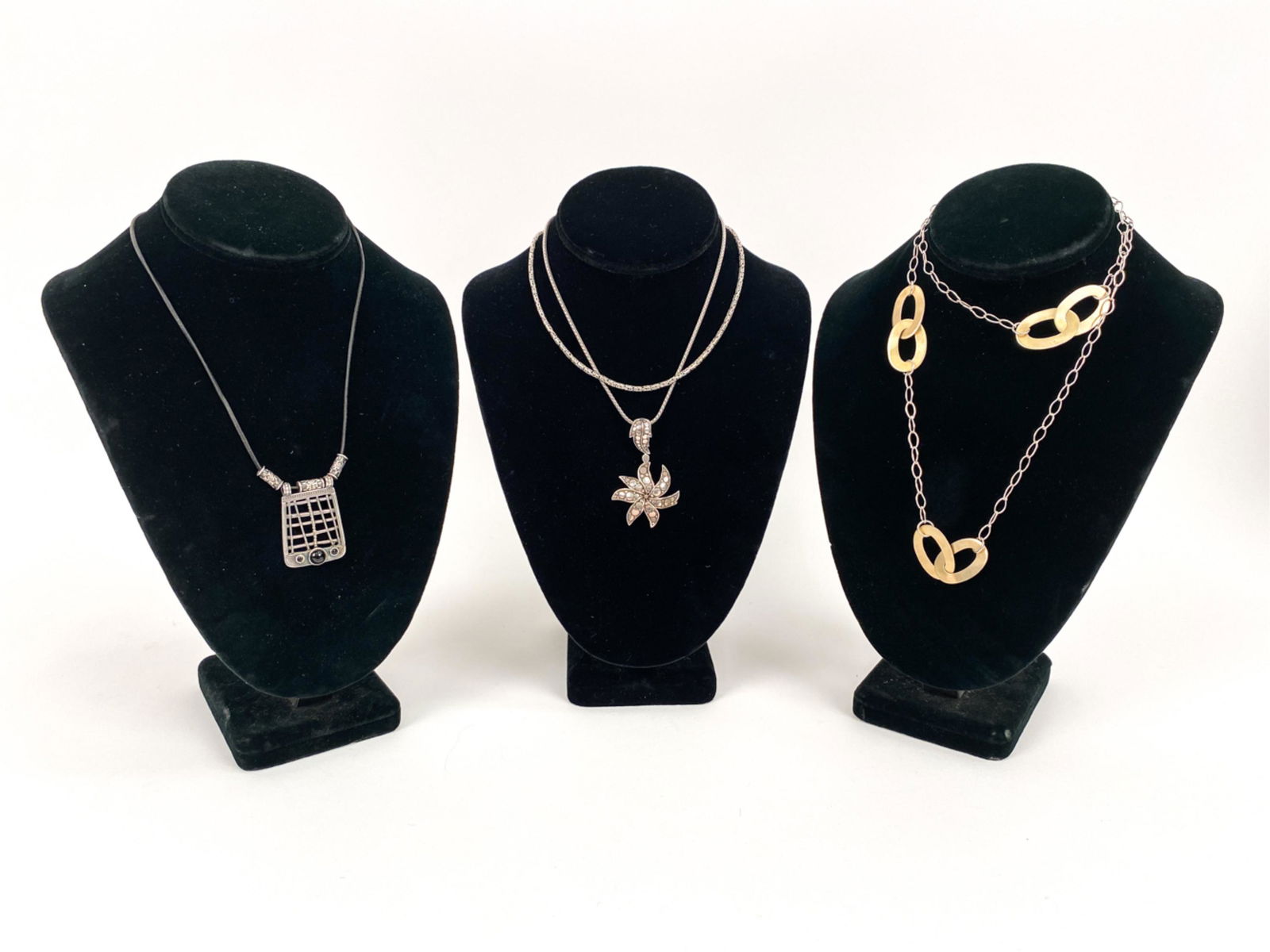 (4) MODERNIST STERLING SILVER NECKLACES (1 of 7)