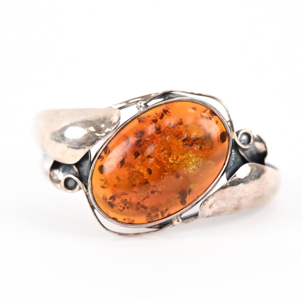 MODERN STERLING & AMBER BRACELET (1 of 12)