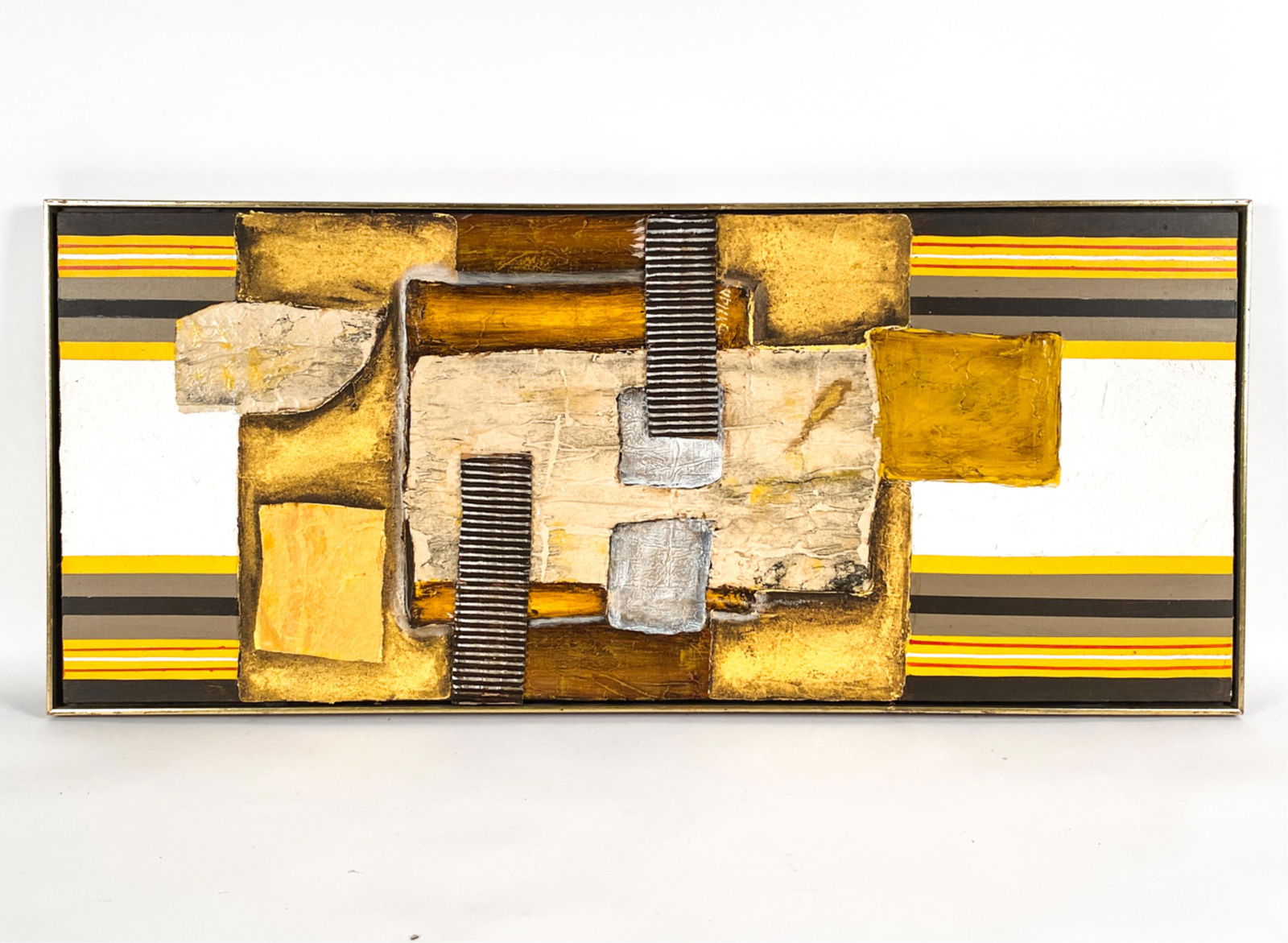 MID-CENTURY ABSTRACT W/ COLLAGE O/C (1 of 8)