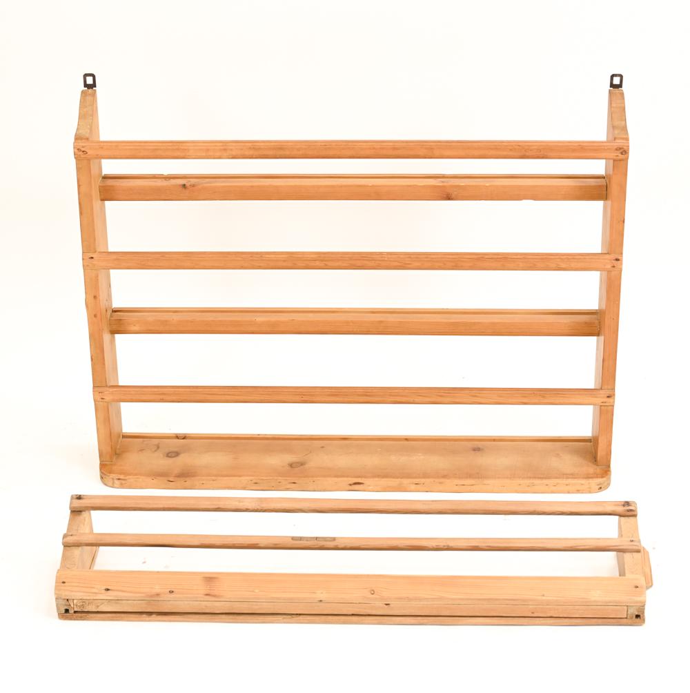 (2) DANISH ANTIQUE PINE PLATE RACKS (1 of 12)