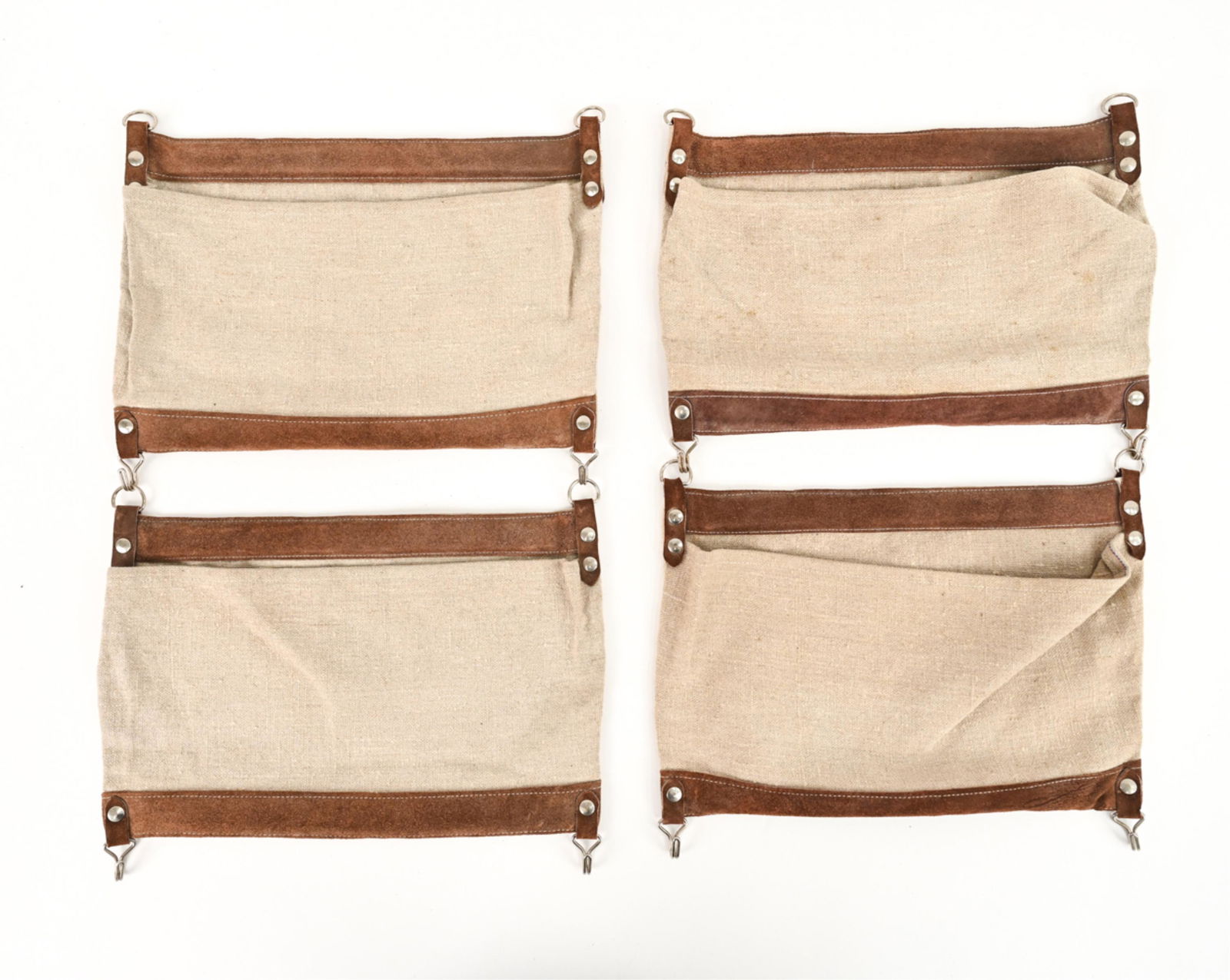 DANISH MID-CENTURY LEATHER & CANVAS WALL ORGANIZER (1 of 14)