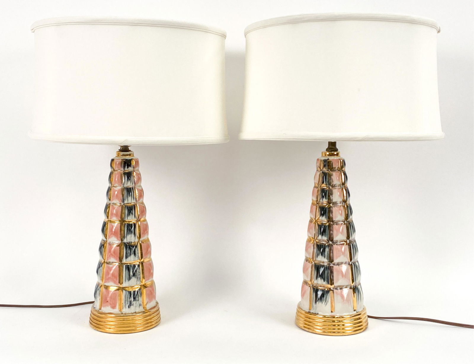 PAIR OF DEENA CHINA 24K GOLD DECORATED TABLE LAMPS (1 of 13)
