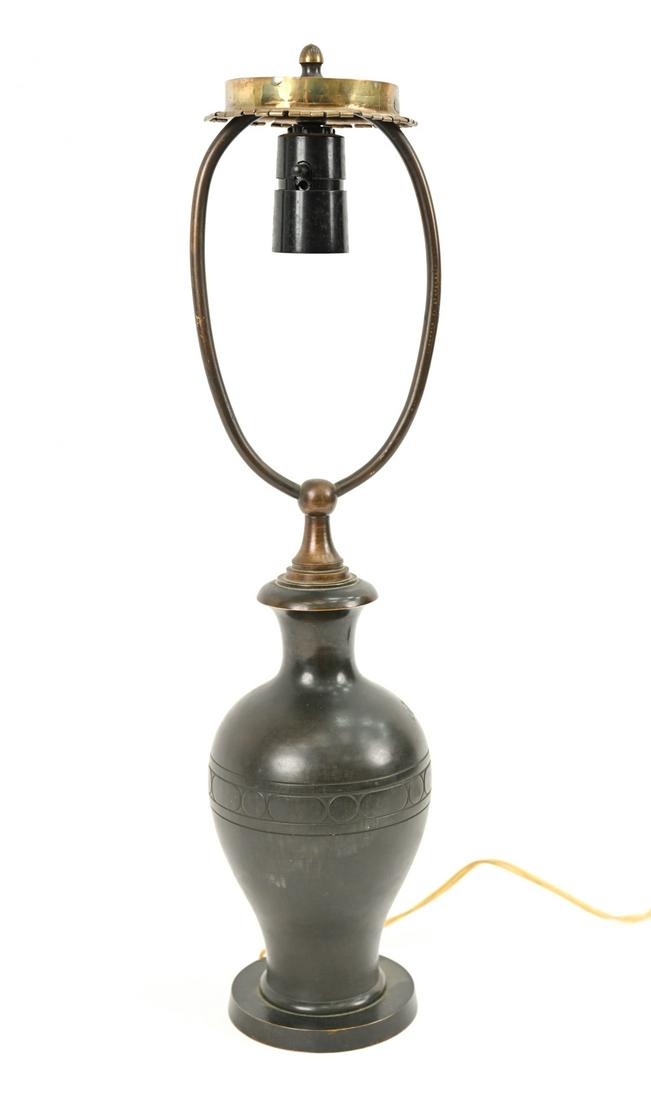 DANISH JUGENDSTIL BRONZE TABLE LAMP (1 of 9)