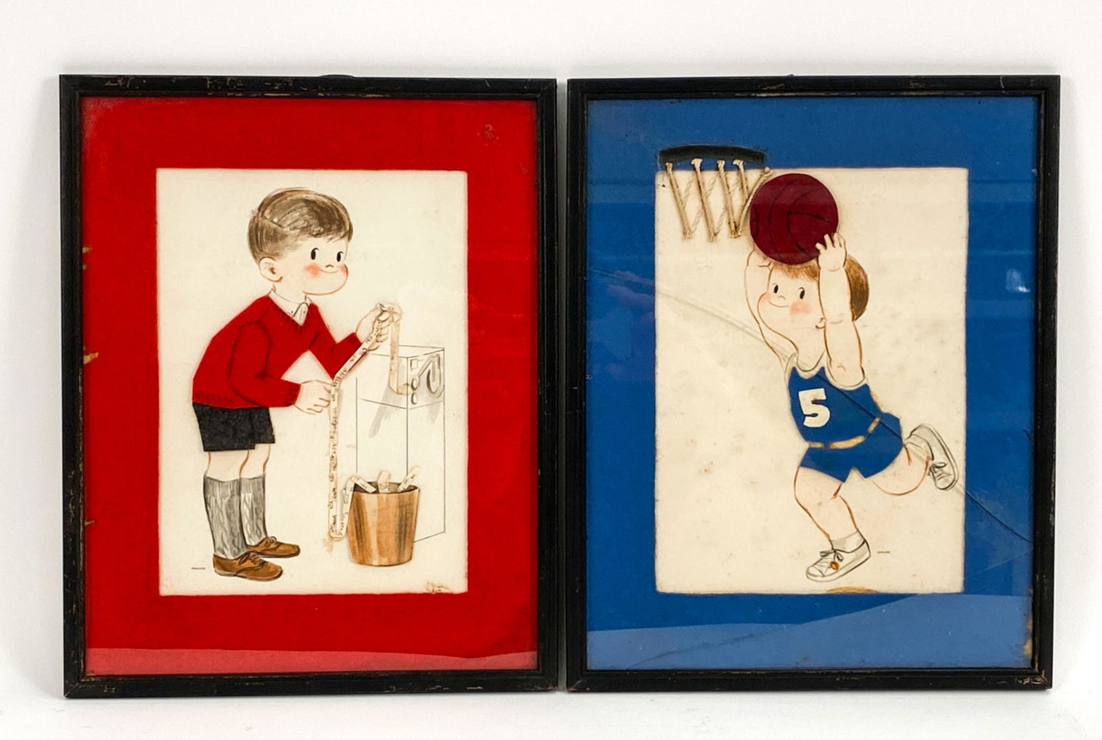 PAIR OF VINTAGE FRENCH CHILD COLLAGES (1 of 13)