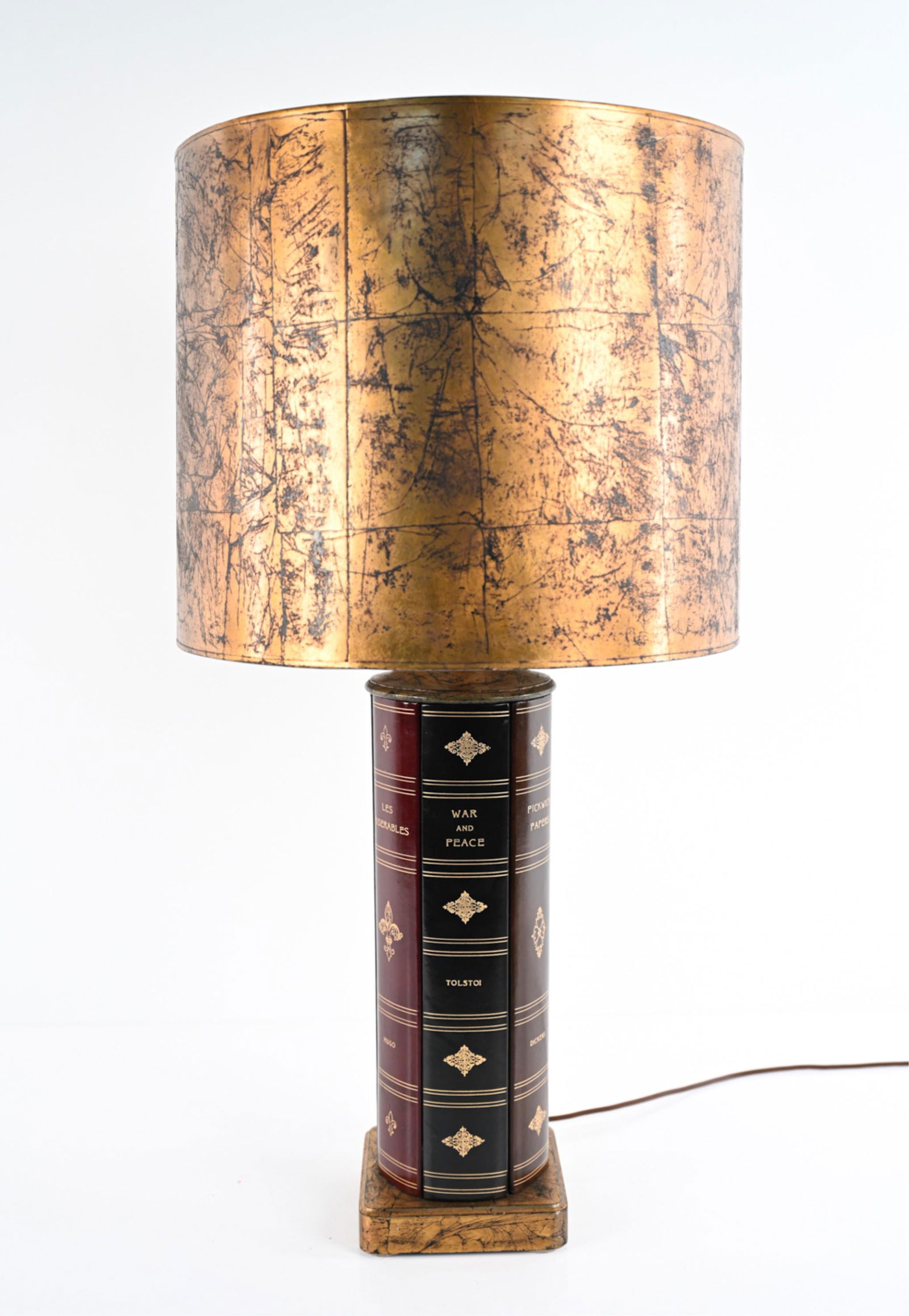 VINTAGE LEATHER BIBLIOPHILE FAUX-BOOK TABLE LAMP (1 of 10)