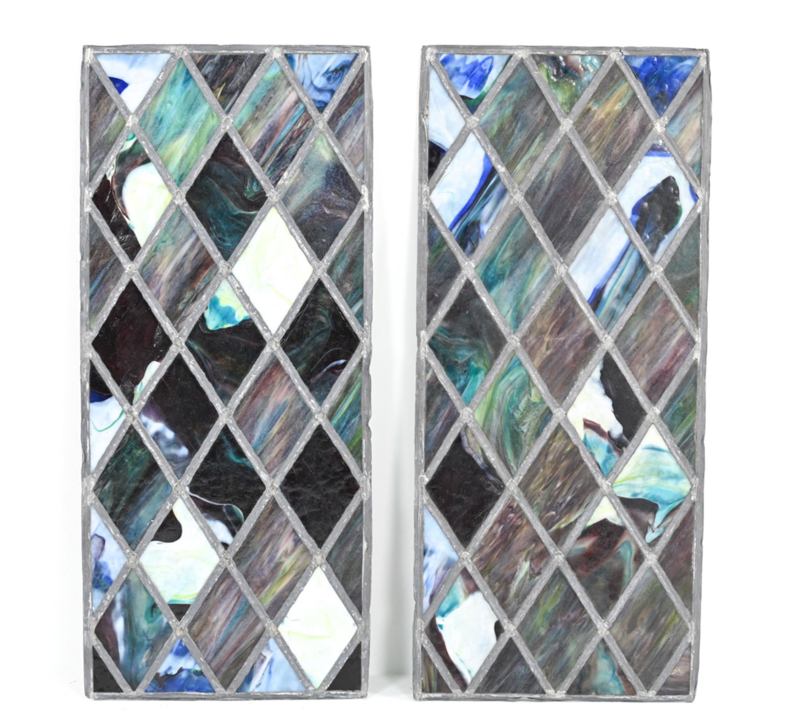(2) LEADED STAINED GLASS WINDOW PANELS (1 of 13)