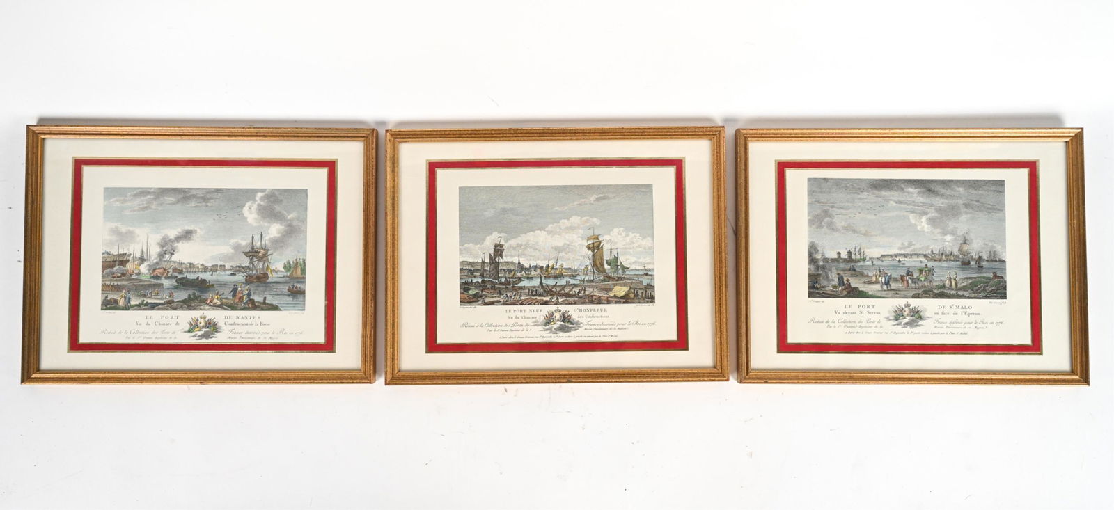 (3) FRENCH HAND-COLORED ENGRAVINGS AFTER OZANNE (1 of 9)