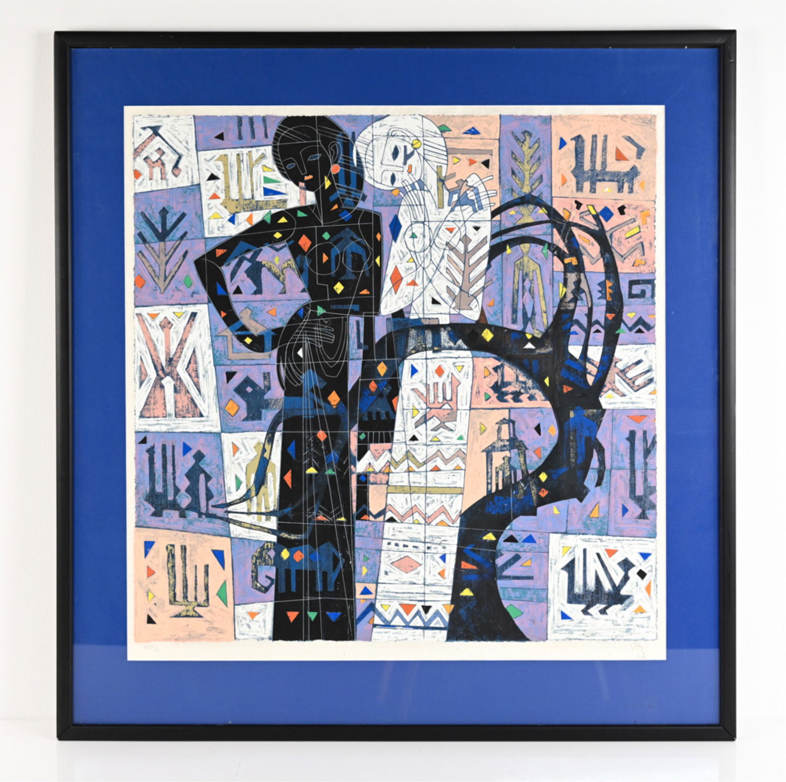 HE NANG, CHINESE (20TH C.) SERIGRAPH "TWO SISTERS" (1 of 11)