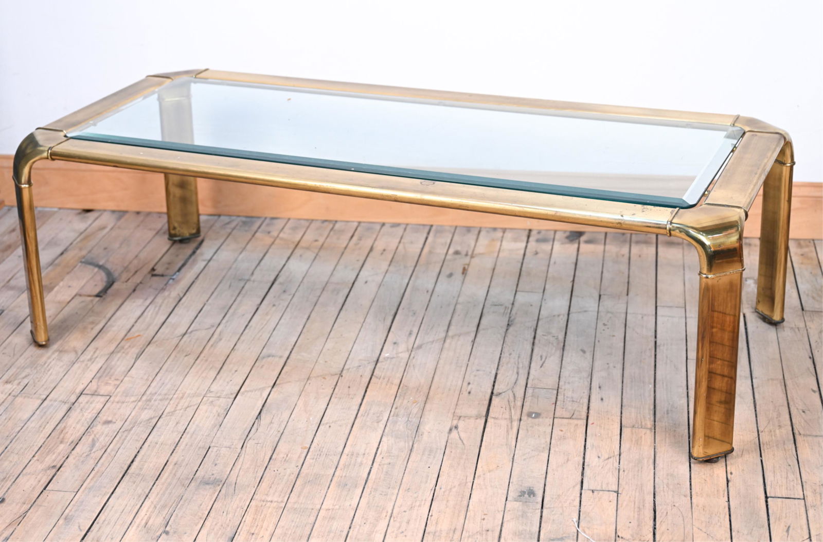 MASTERCRAFT BRASS AND GLASS COFFEE TABLE (1 of 13)