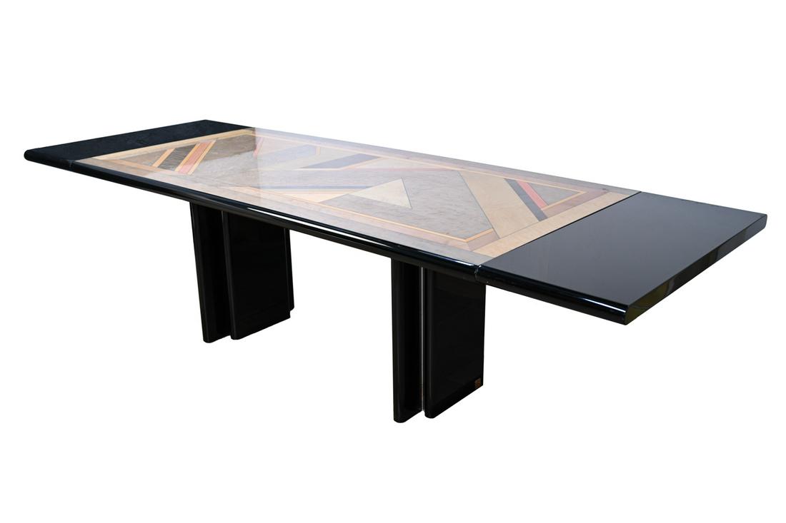 MAURICE VILLENCY LACQUER & PARQUETRY DINING TABLE (1 of 16)