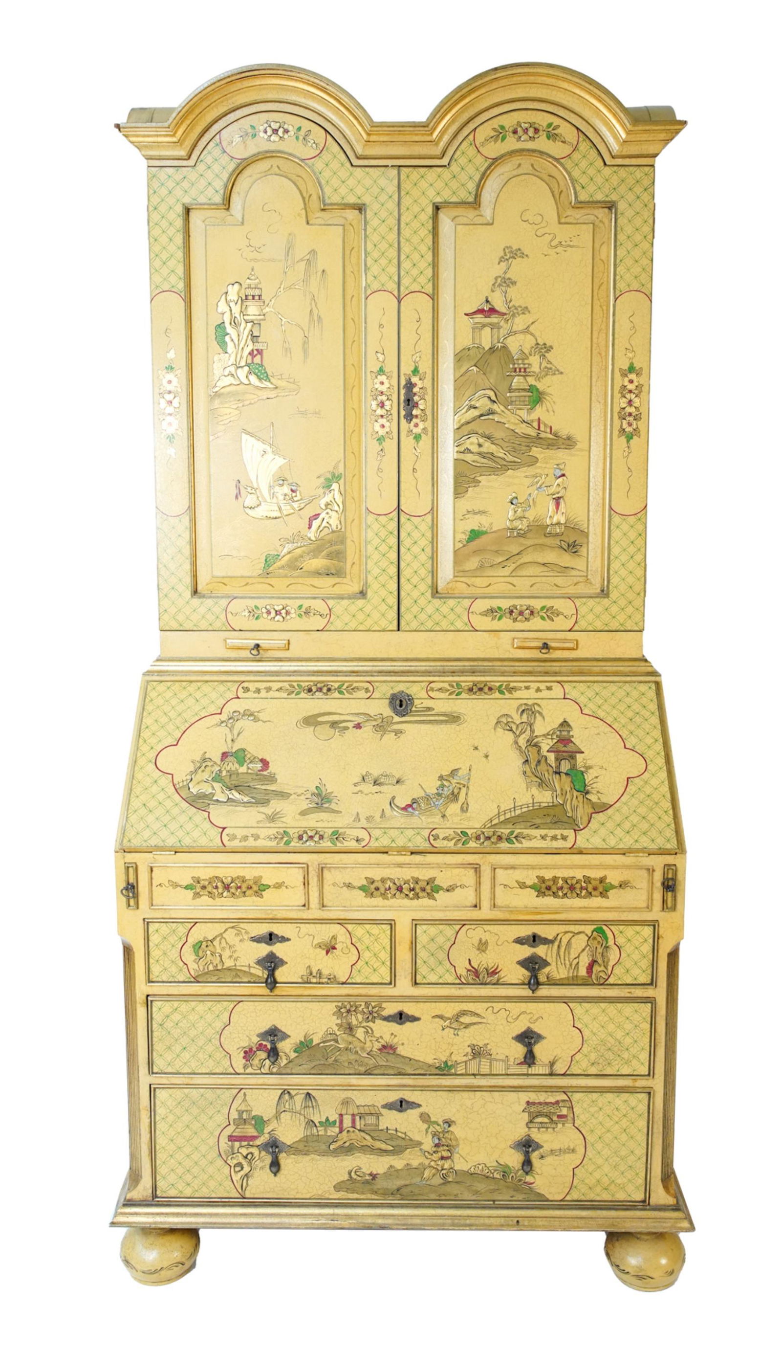 CHINOISERIE PAINTED SECRETARY CHEST (1 of 20)