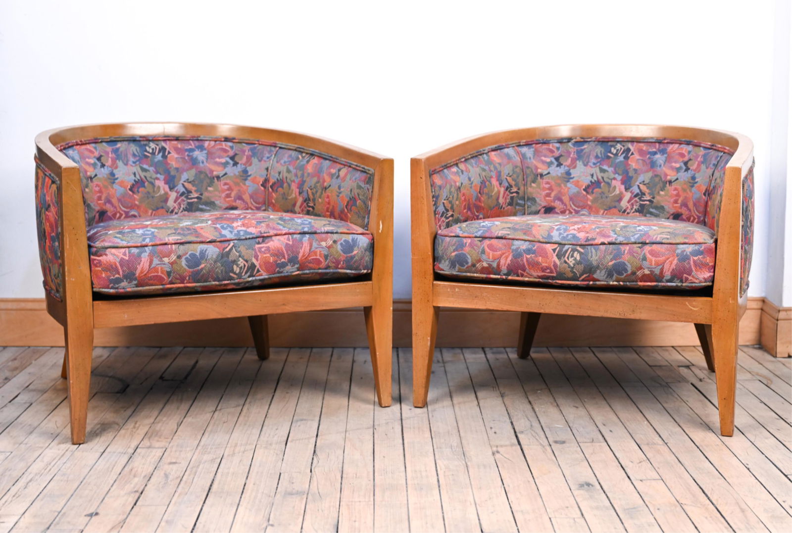 PAIR OF FRENCH MODERN STYLE TUB-BACK BERGERES (1 of 14)