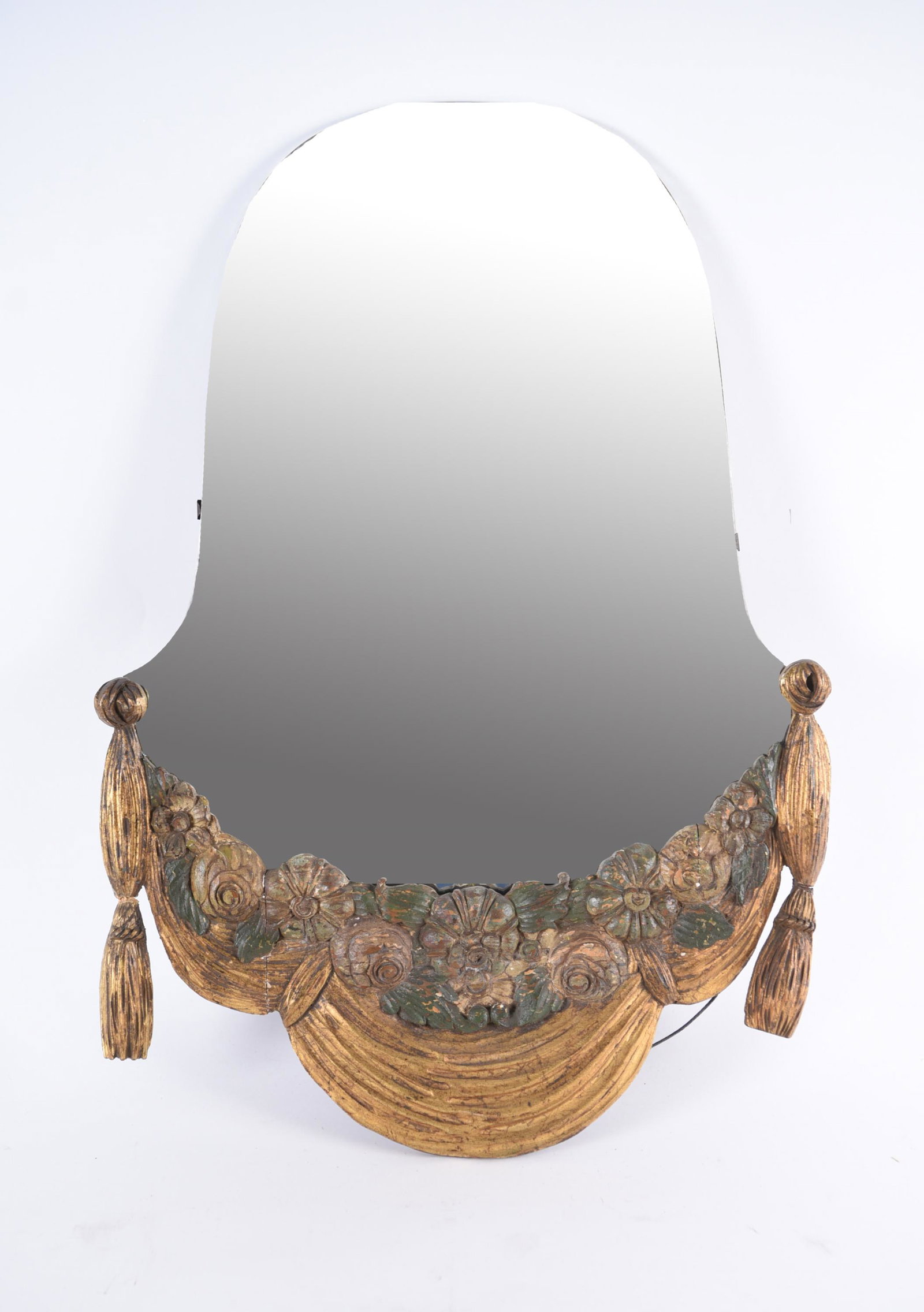 ART DECO SUE ET MARE CARVED & POLYCHROMED MIRROR (1 of 11)