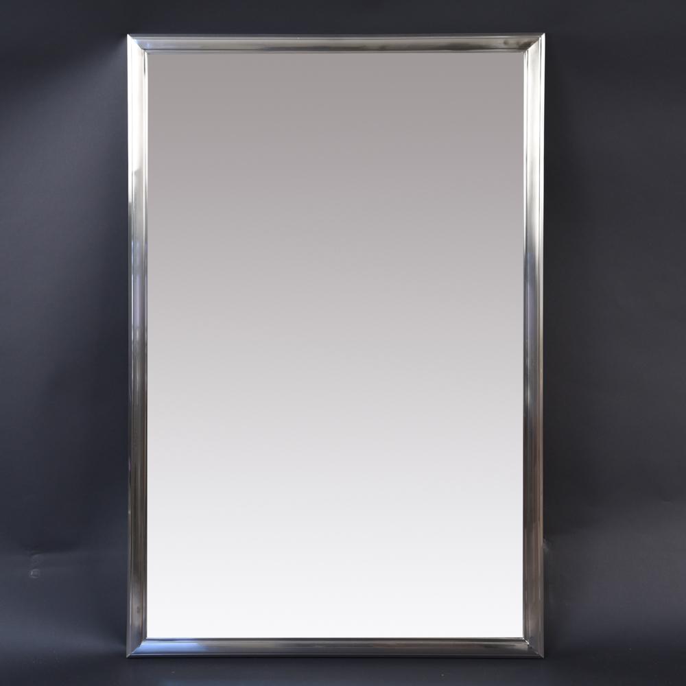 CONTEMPORARY NICKEL FINISH WALL MIRROR (1 of 6)