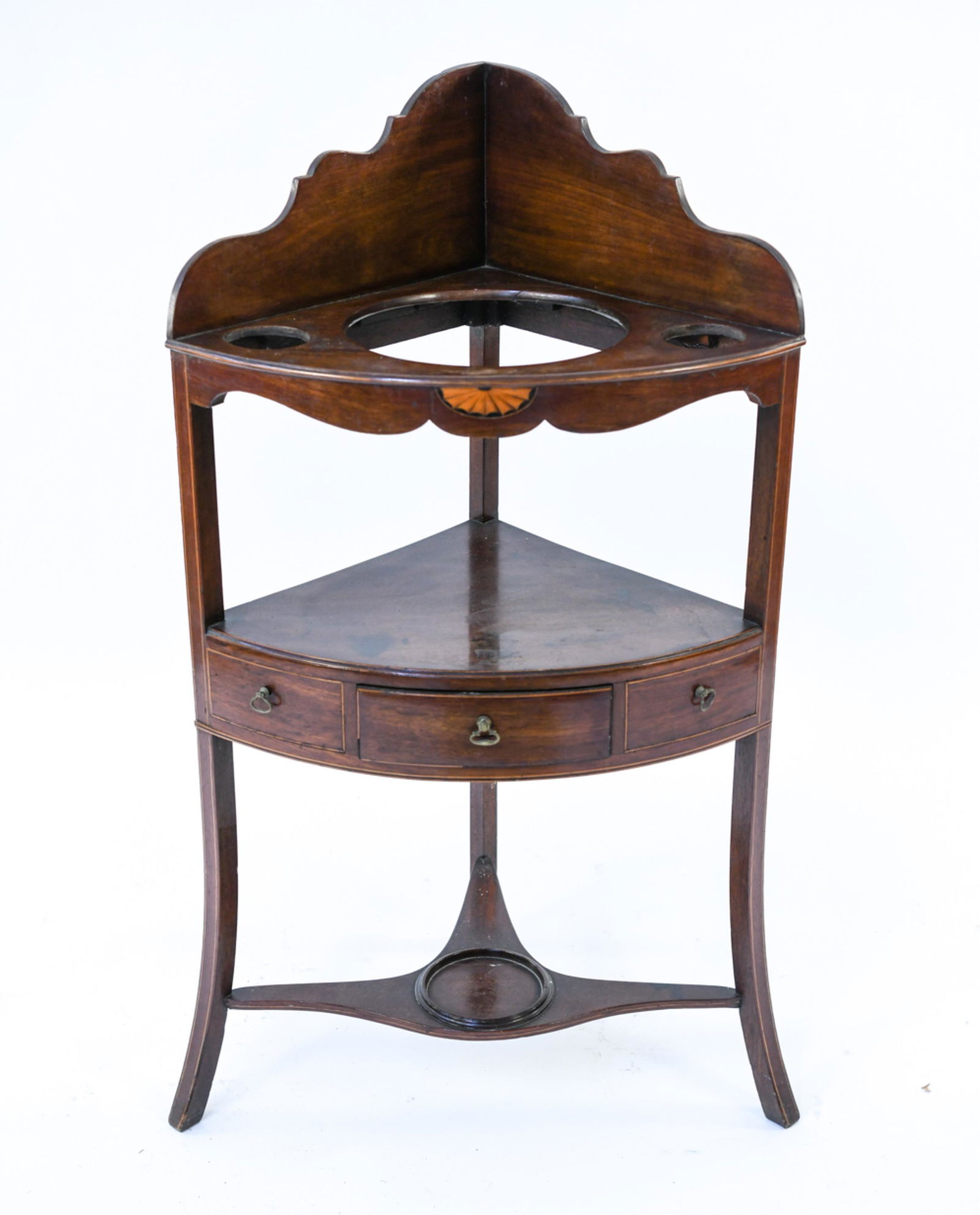 GEORGIAN INLAID CORNER WASHSTAND TABLE (1 of 5)
