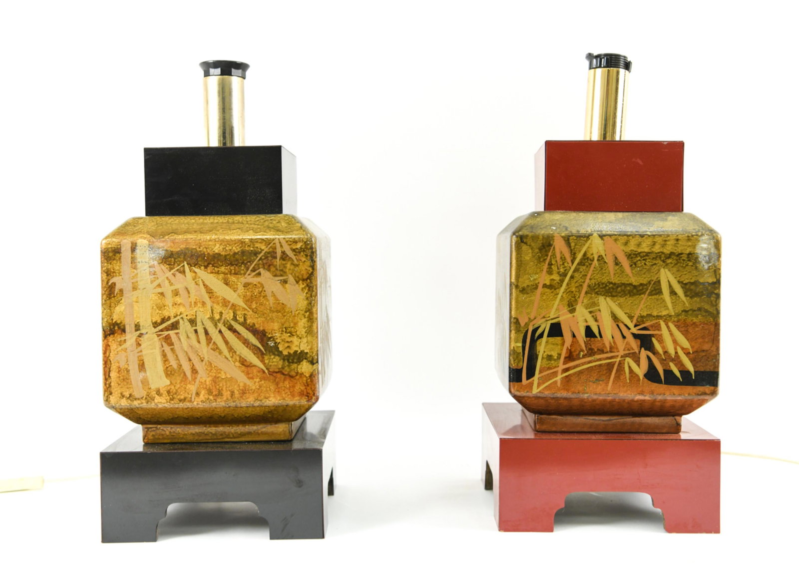 PAIR OF FRENCH CHINOISERIE STYLE LACQUERED LAMPS (1 of 18)