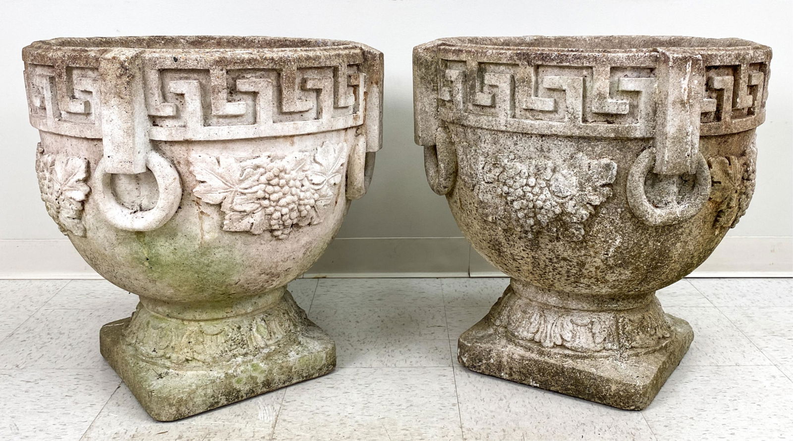 PAIR OF LARGE ANTIQUE CAST PLANTERS (1 of 11)