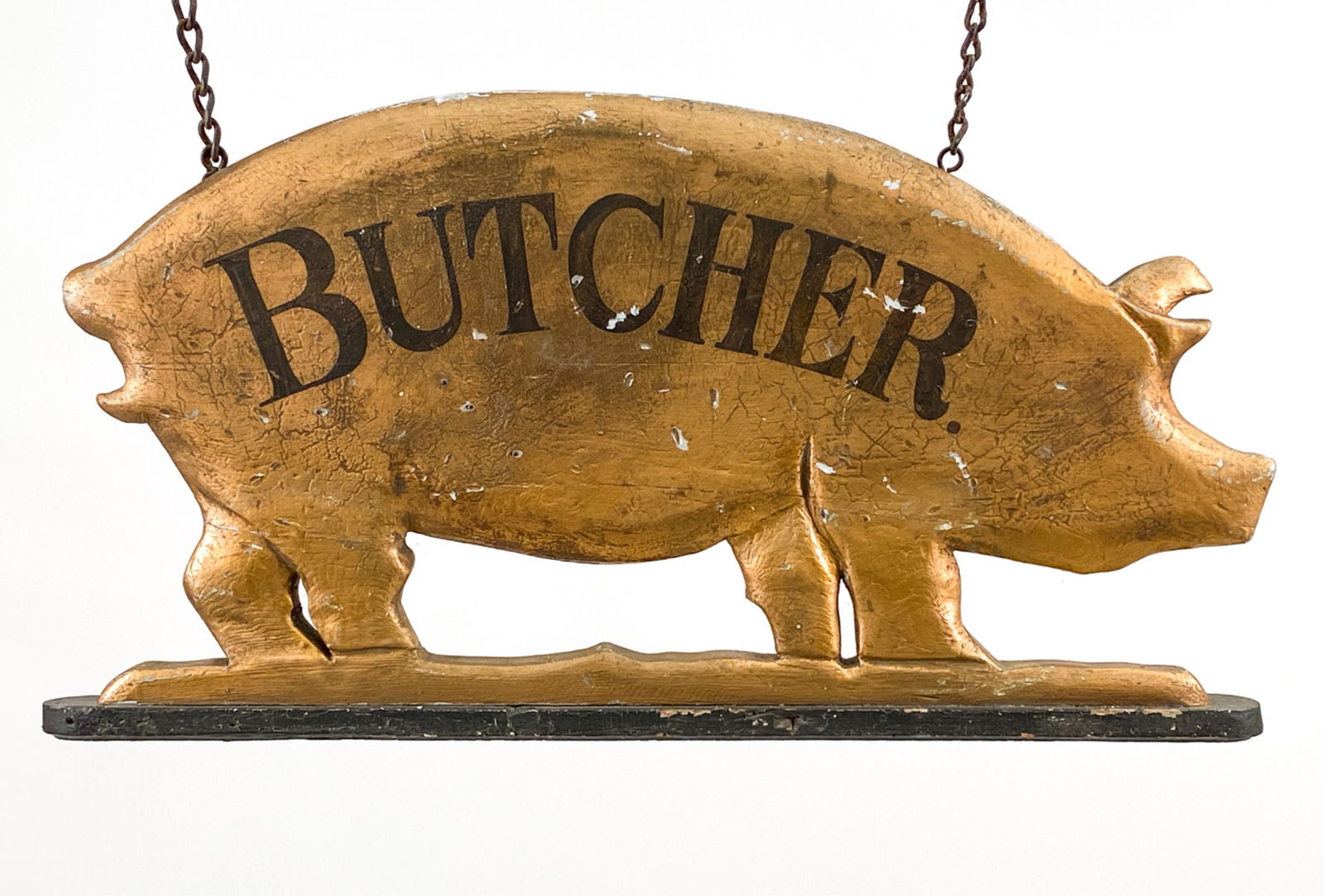 VINTAGE "BUTCHER" PAINTED PIG SIGN (1 of 13)