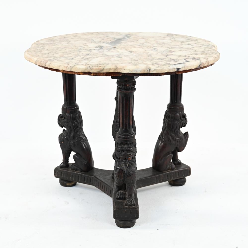 ANTIQUE MARBLE-TOP OCCASIONAL TABLE (1 of 11)
