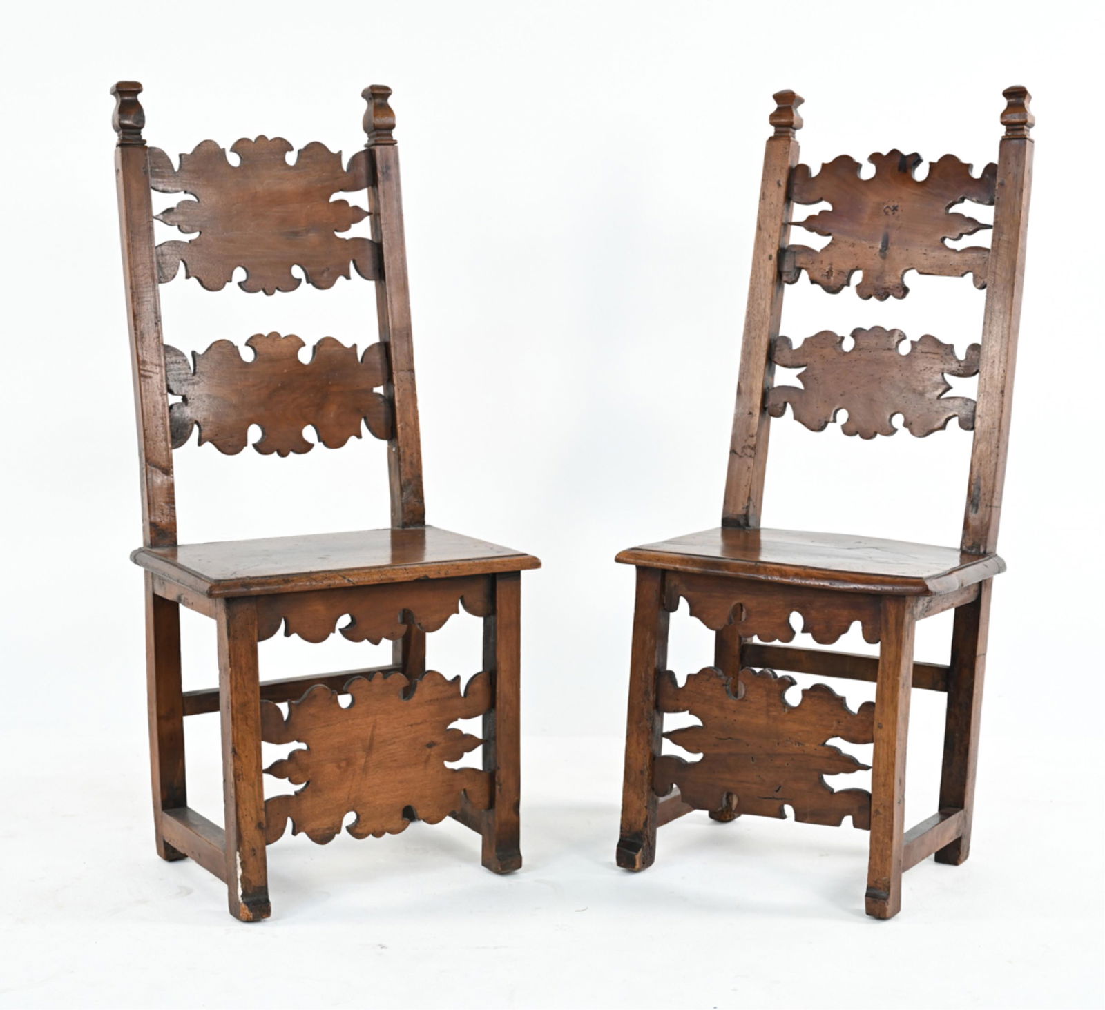 (2) EARLY 18TH C. ITALIAN PROVINCIAL SIDE CHAIRS (1 of 9)