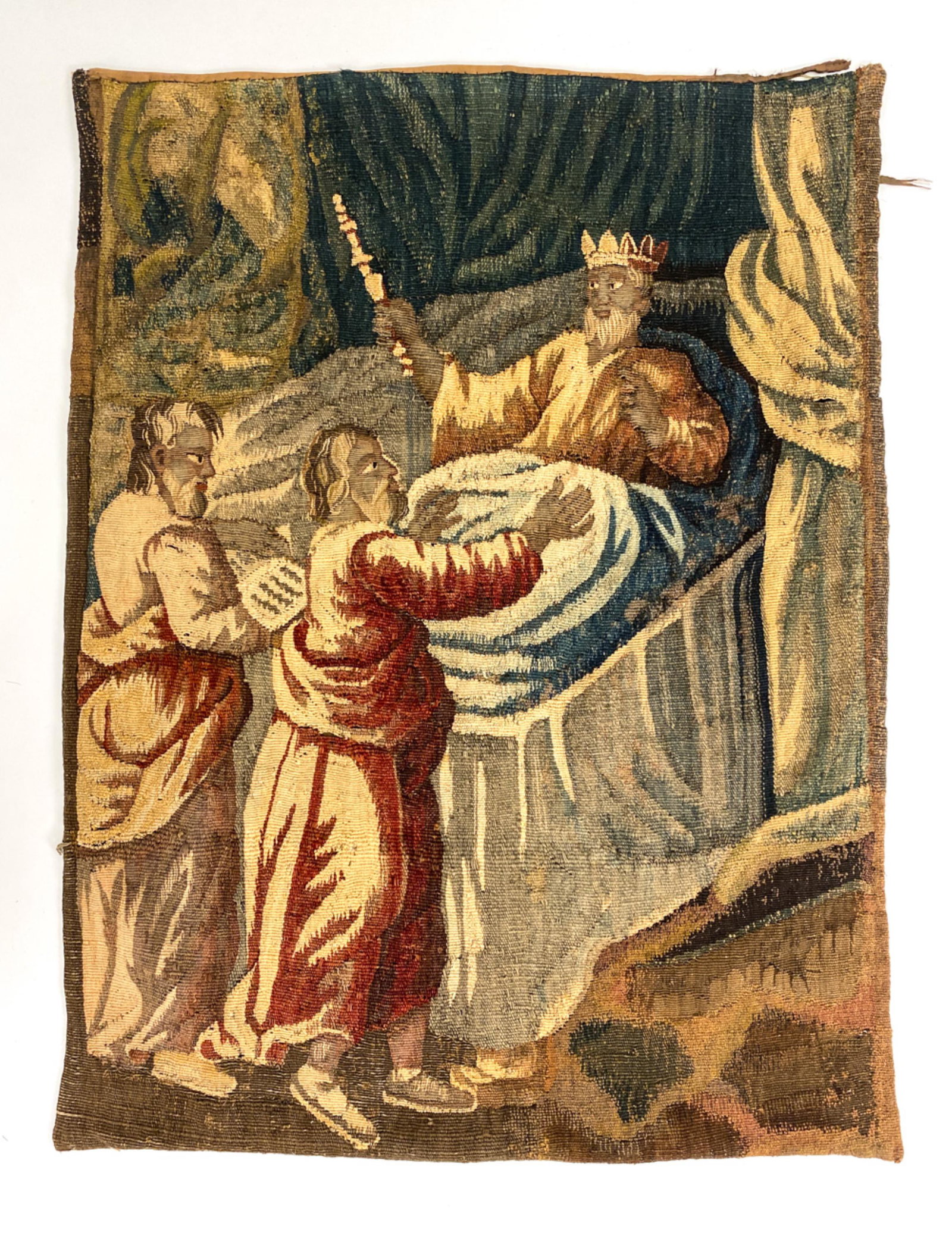 17TH C. FLEMISH TAPESTRY SECTION (1 of 8)