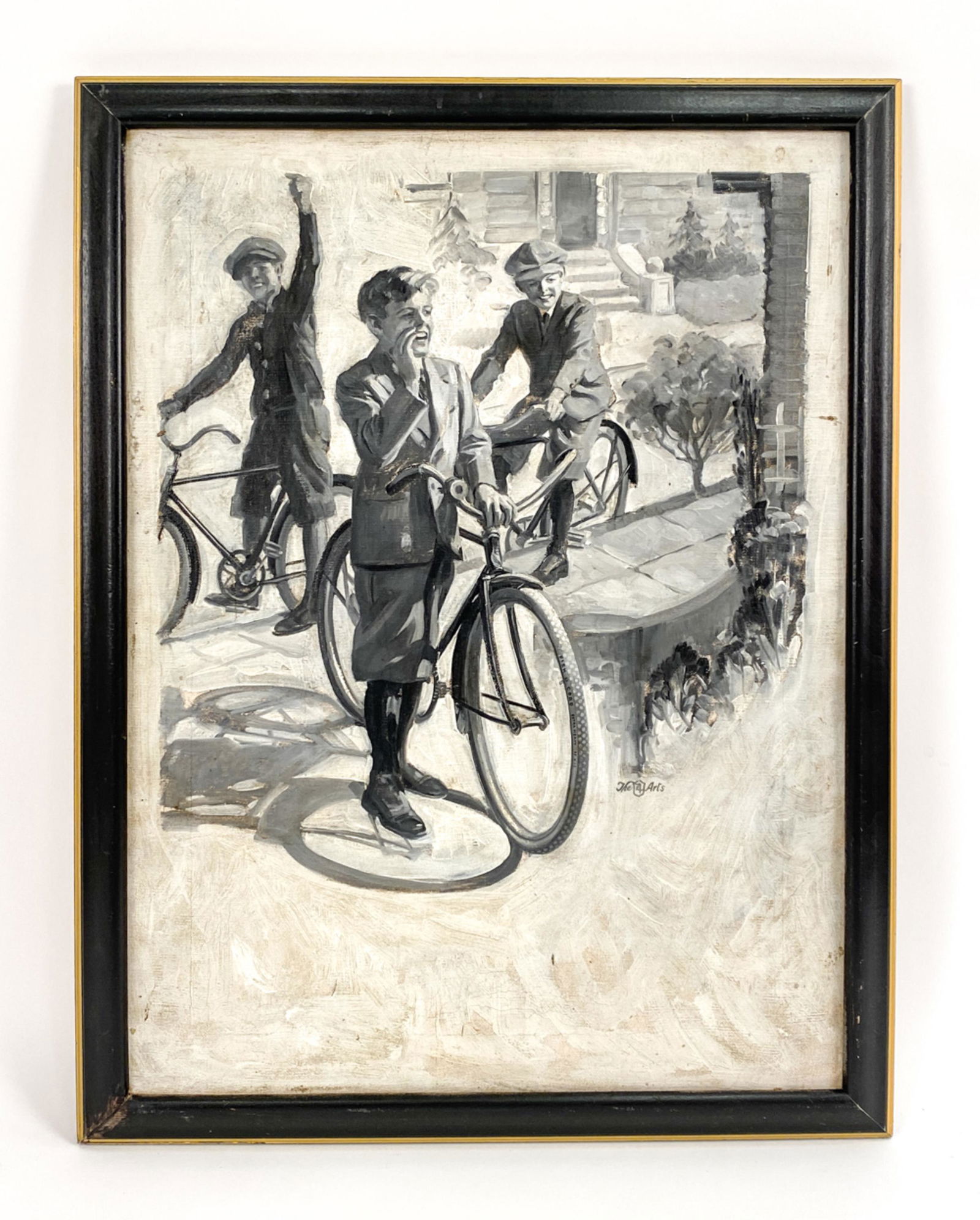 1920'S OIL ILLUSTRATION FOR FISK BICYCLE TIRES (1 of 9)