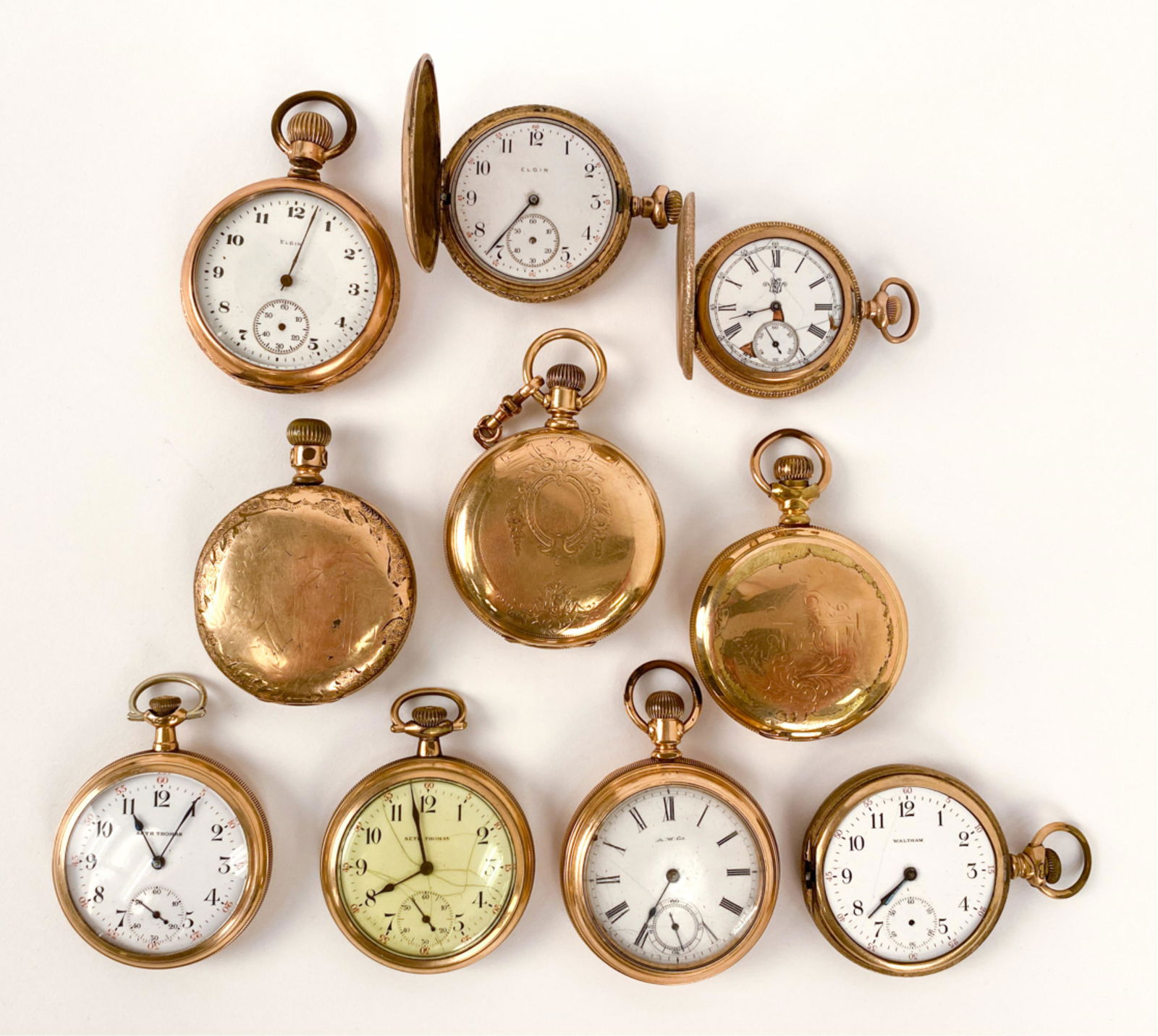 GROUPING OF GOLD-FILLED POCKET WATCHES (1 of 20)