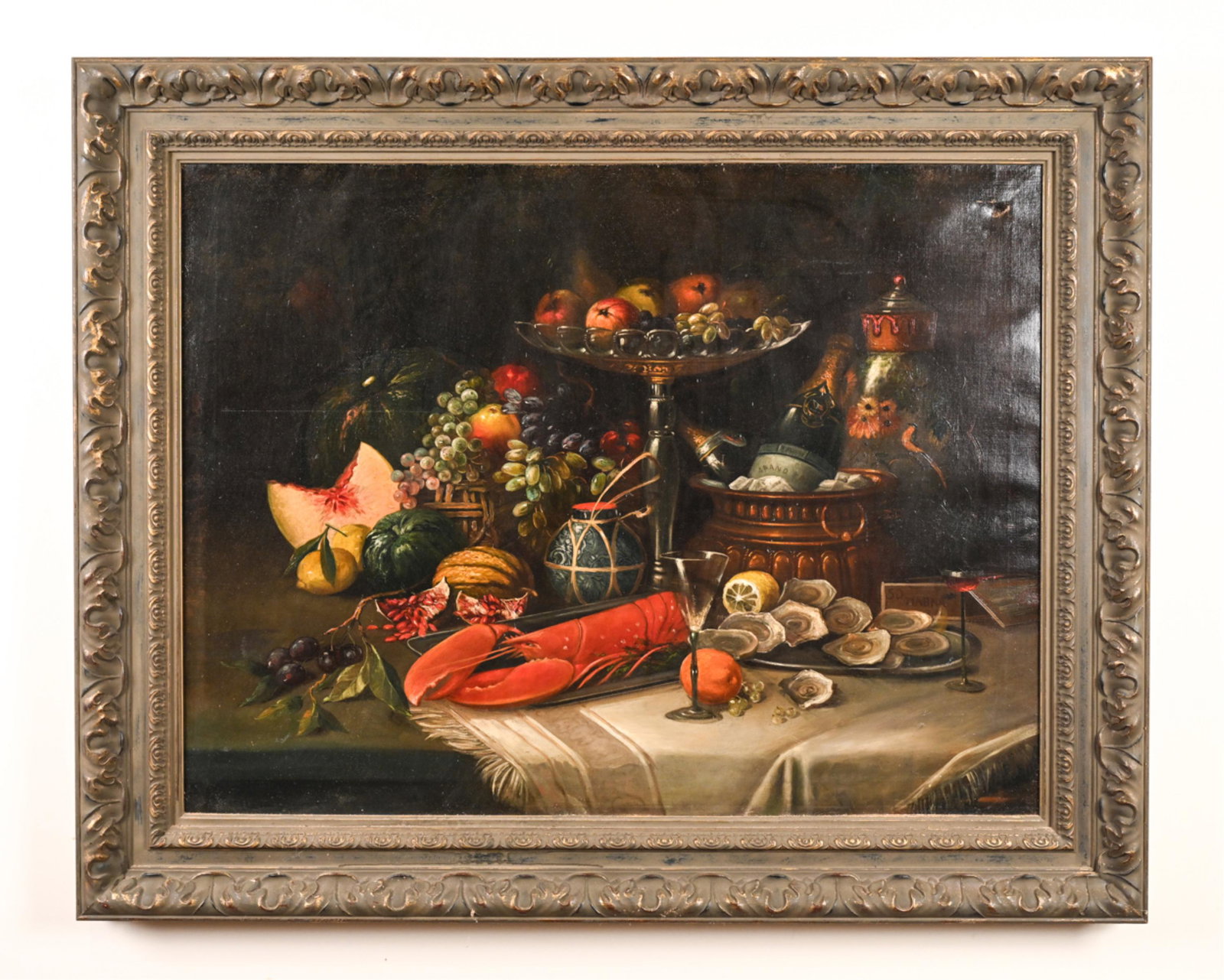LARGE STILL LIFE OF LOBSTER & FRUIT O/C (1 of 13)