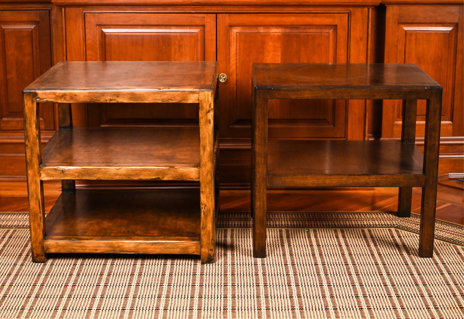 PAIR OF TIERED END TABLES (1 of 11)