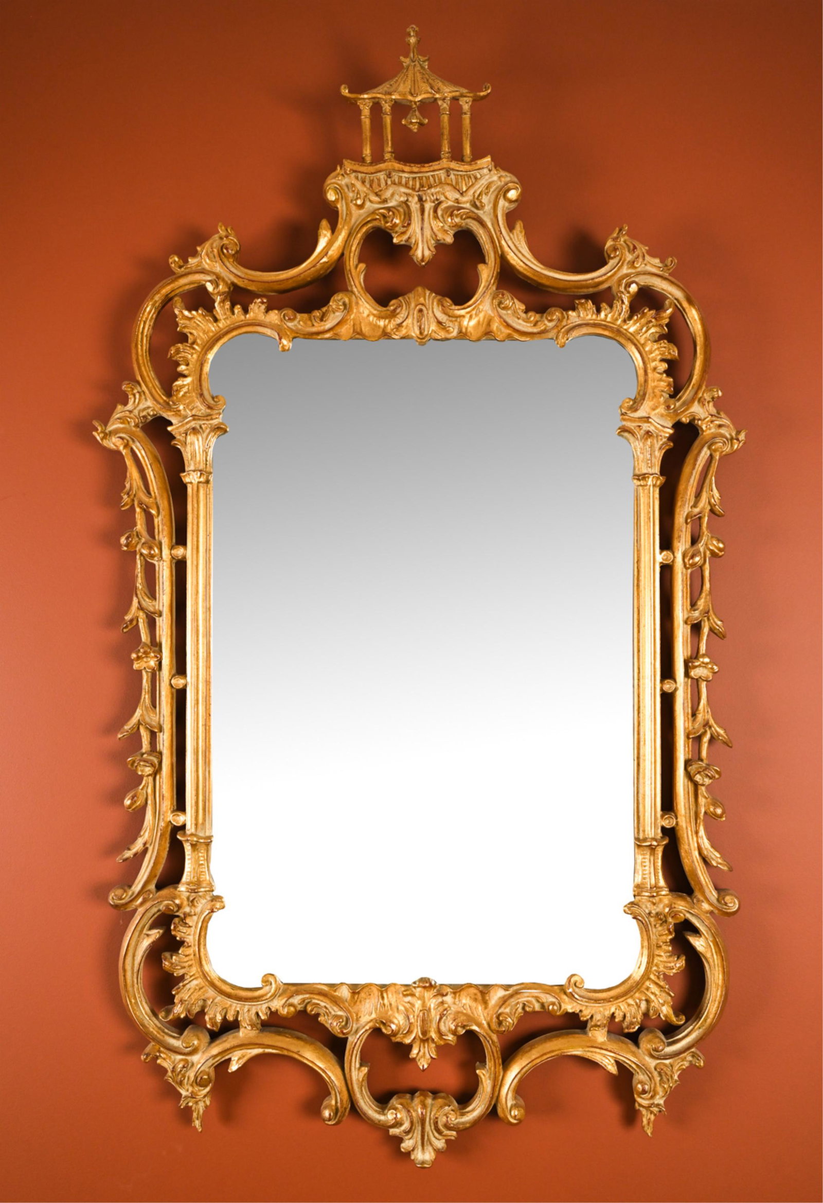 CARVERS' GUILD CHINESE CHIPPENDALE PAGODA MIRROR (1 of 10)