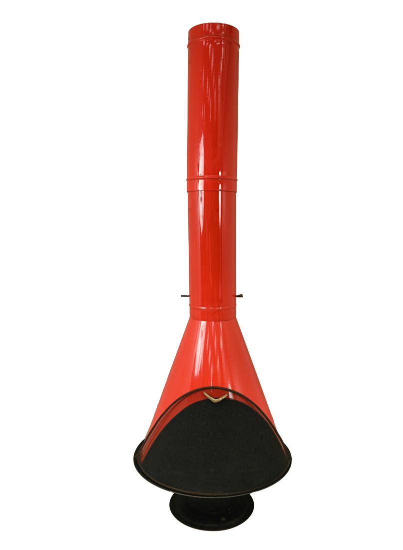 MID-CENTURY RED PREWAY FREESTANDING CONE FIREPLACE (1 of 7)